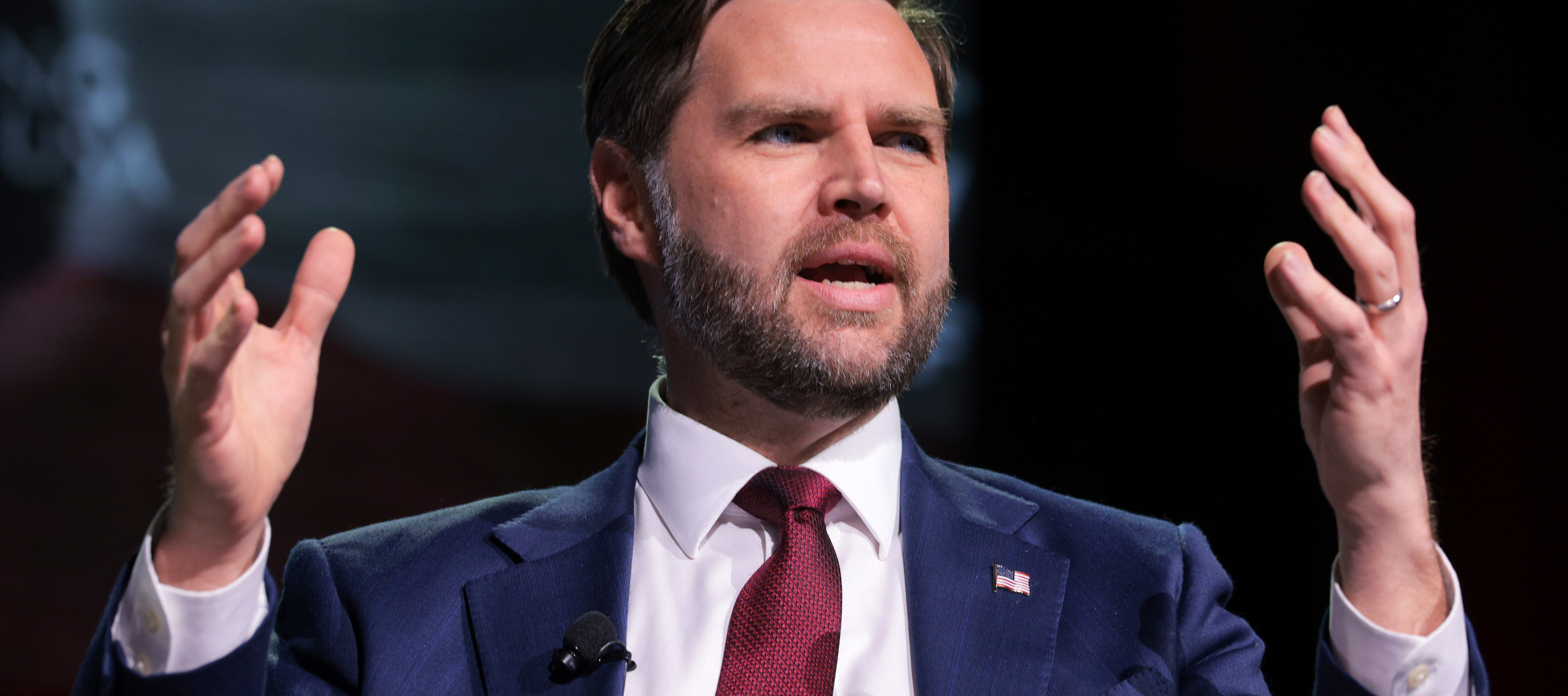 JD Vance speaks during a Turning Point USA event