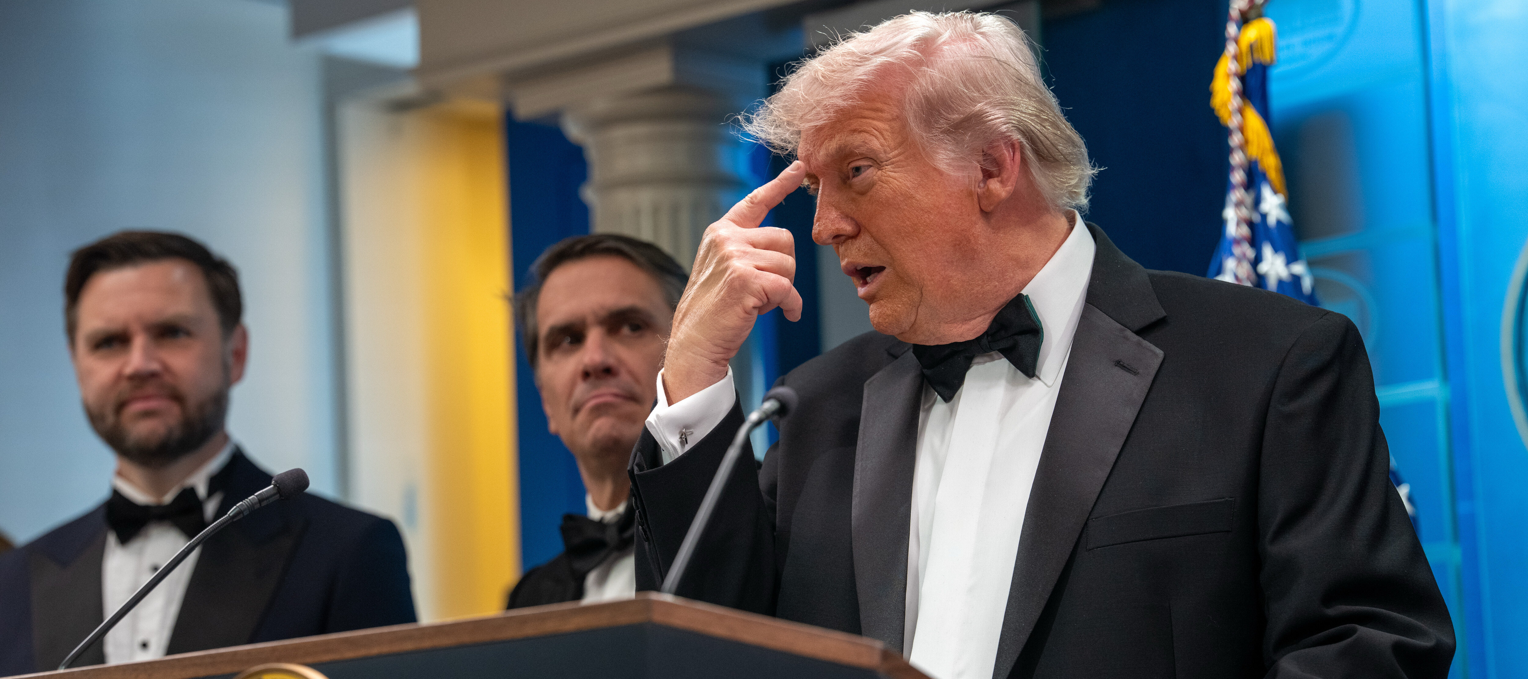 President Trump speaks at the White House.