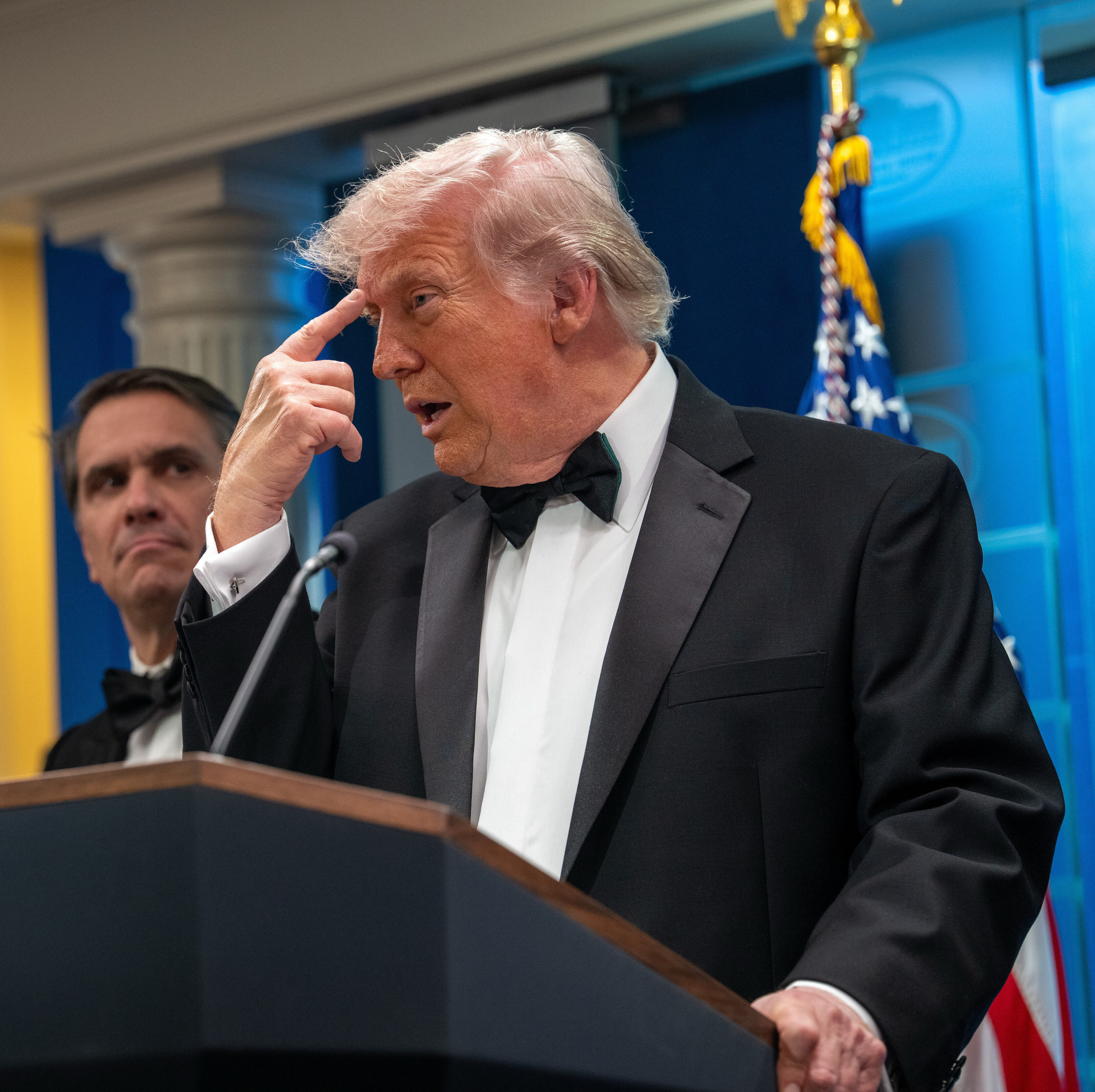 President Trump speaks at the White House.