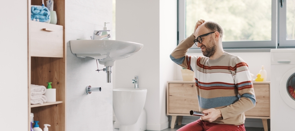 Photo of man doing home repairs