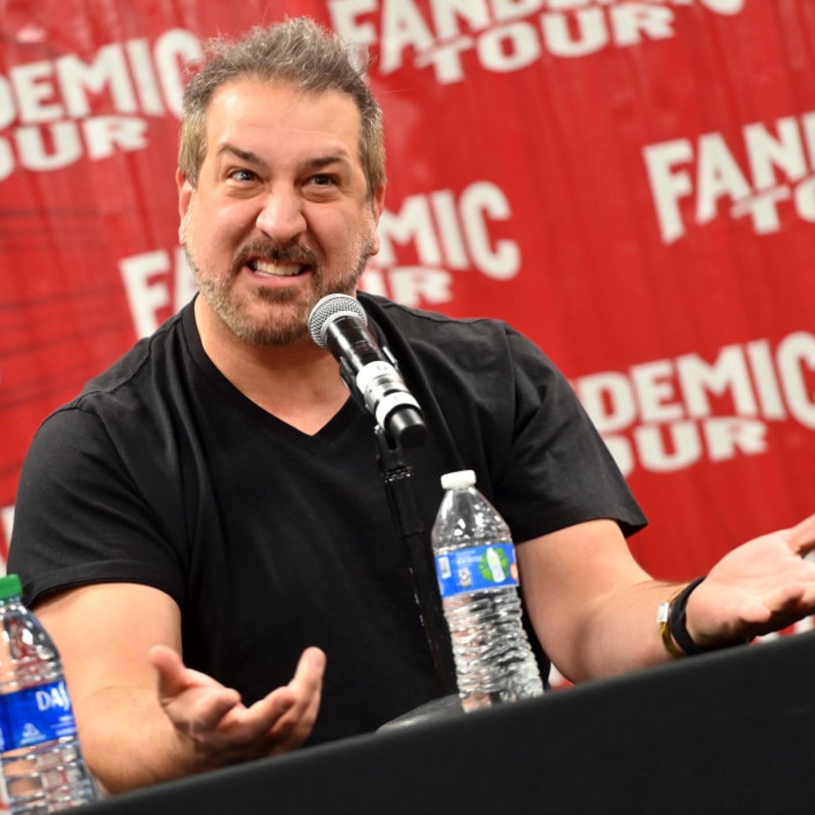 A split image of NSYNC performing in 2000 and NSYNC singer Joey Fatone