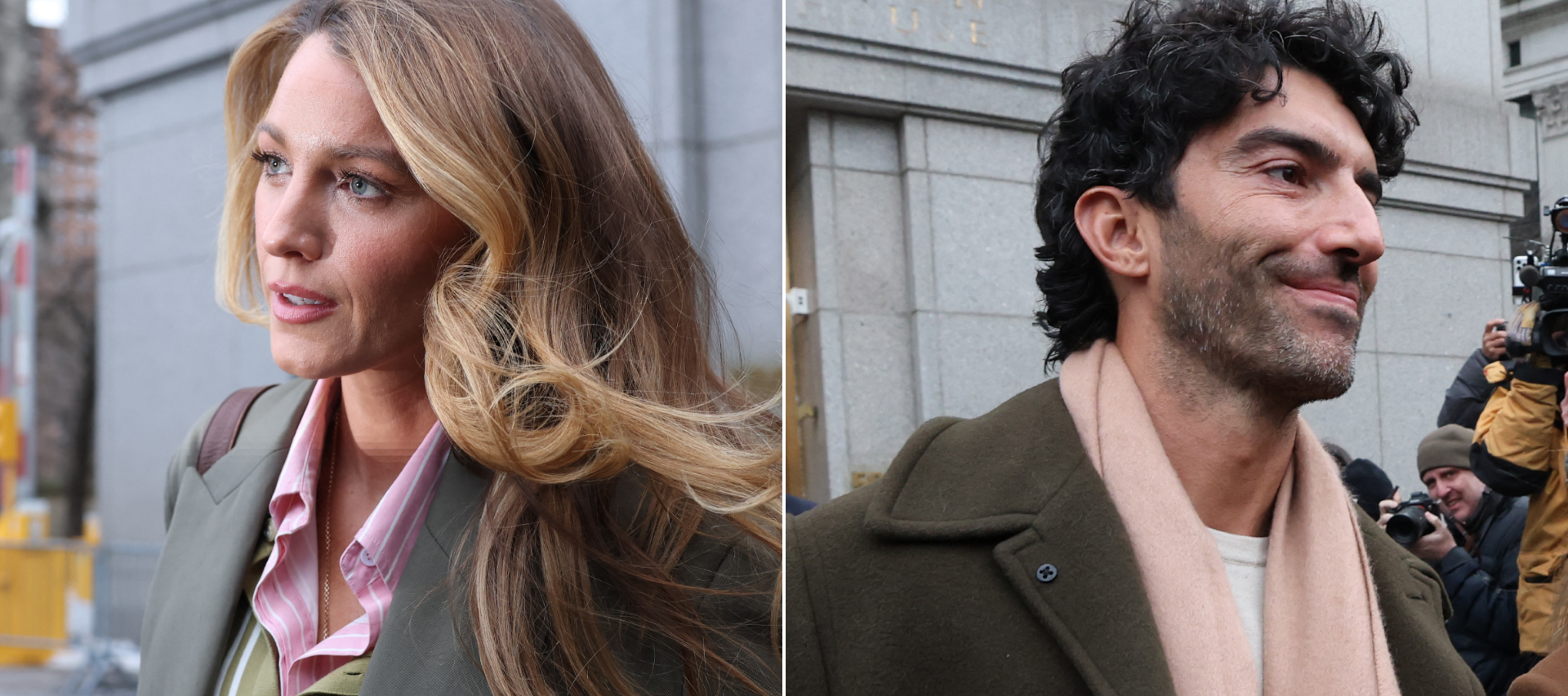 Blake Lively, seen here outside a New York court, is suing Justin Baldoni.for $161 million.
