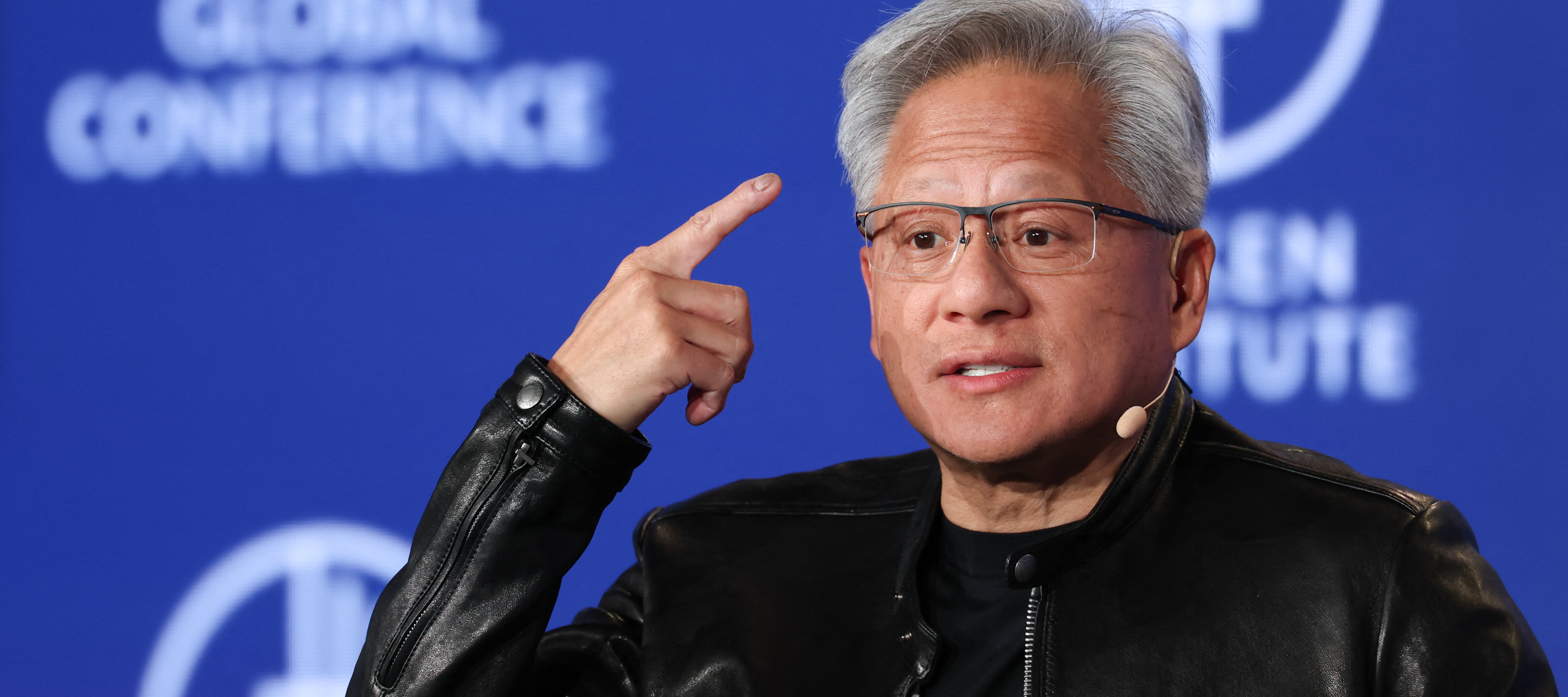 Nvidia founder and CEO, Jensen Huang, speaks during the 29th annual Milken Institute Global Conference at the Beverly Hilton.