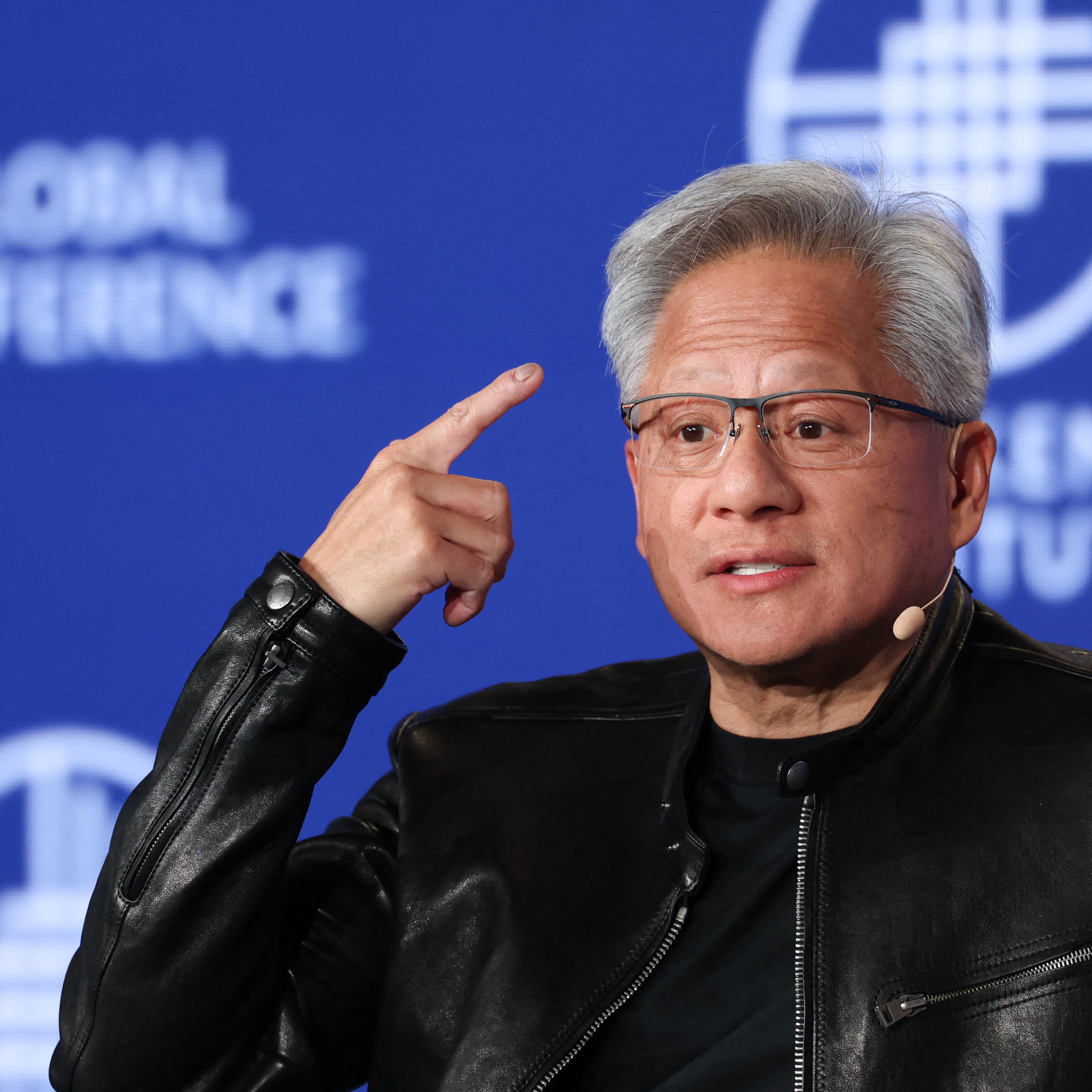 Nvidia founder and CEO, Jensen Huang, speaks during the 29th annual Milken Institute Global Conference at the Beverly Hilton.