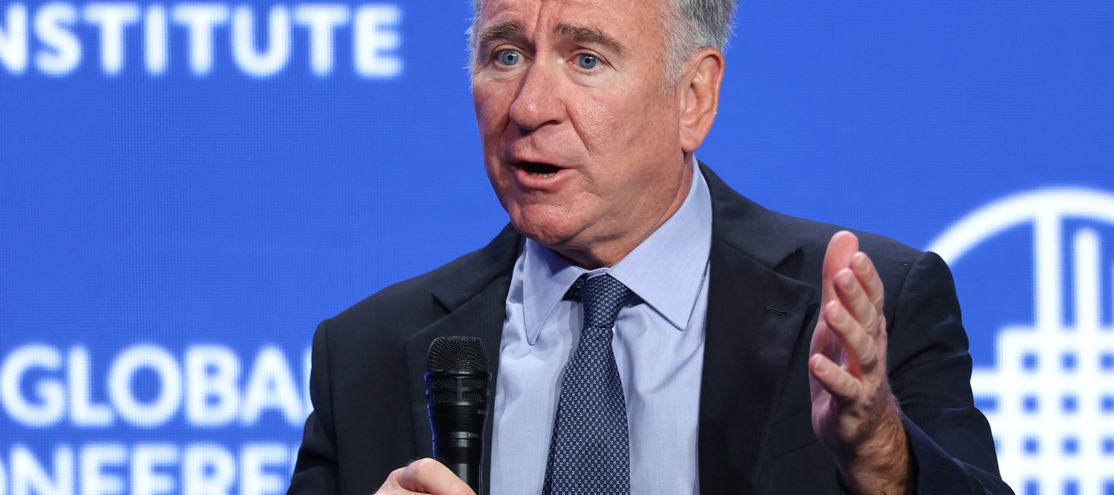 Ken Griffin, founder and CEO of multinational hedge fund Citadel, speaks during the 29th annual Milken Institute Global Conference at the Beverly Hilton.