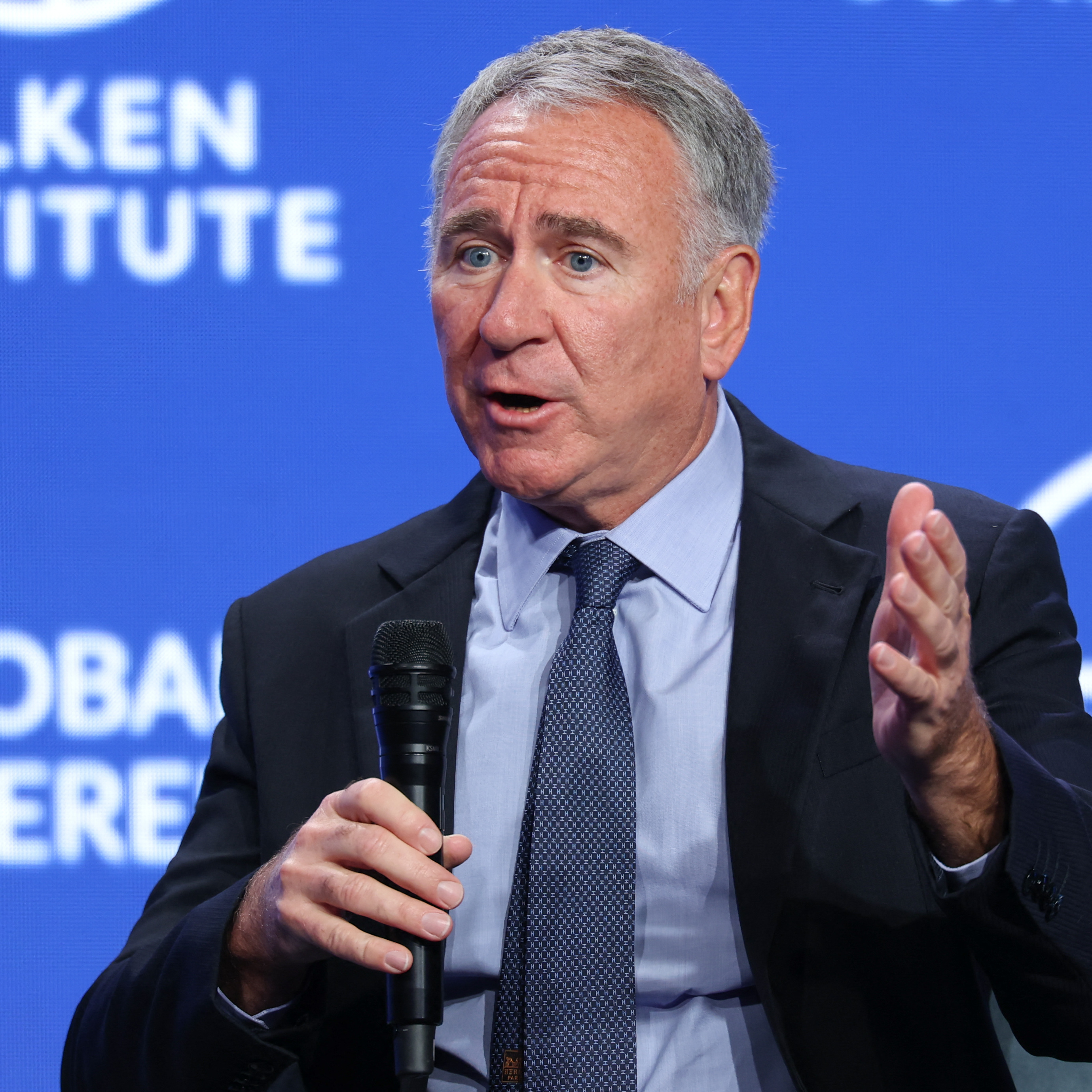 Ken Griffin, founder and CEO of multinational hedge fund Citadel, speaks during the 29th annual Milken Institute Global Conference at the Beverly Hilton.