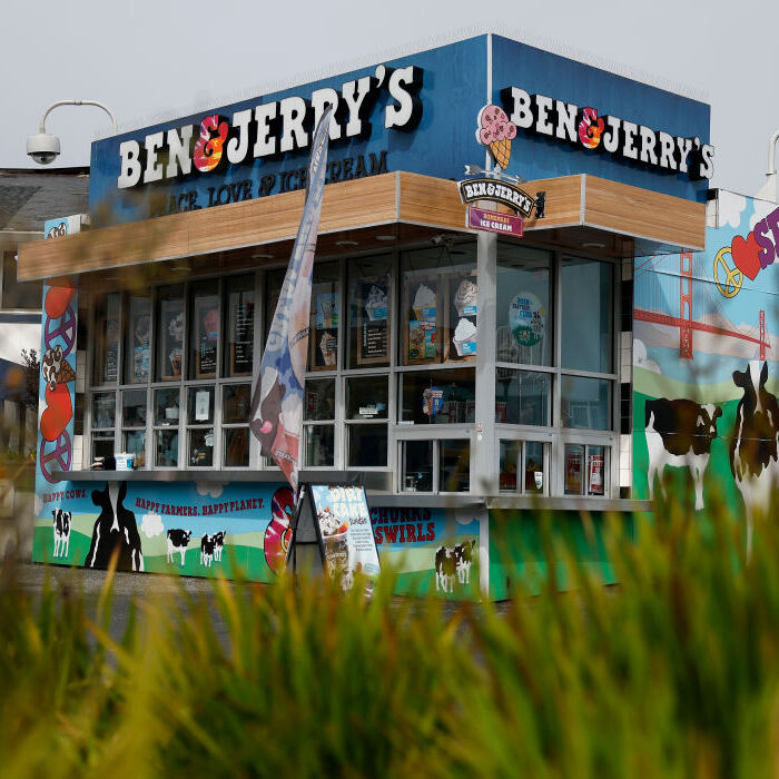 A photo of a Ben &amp; Jerry's ice cream shop