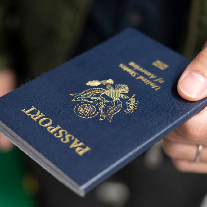 A photo of a US passport