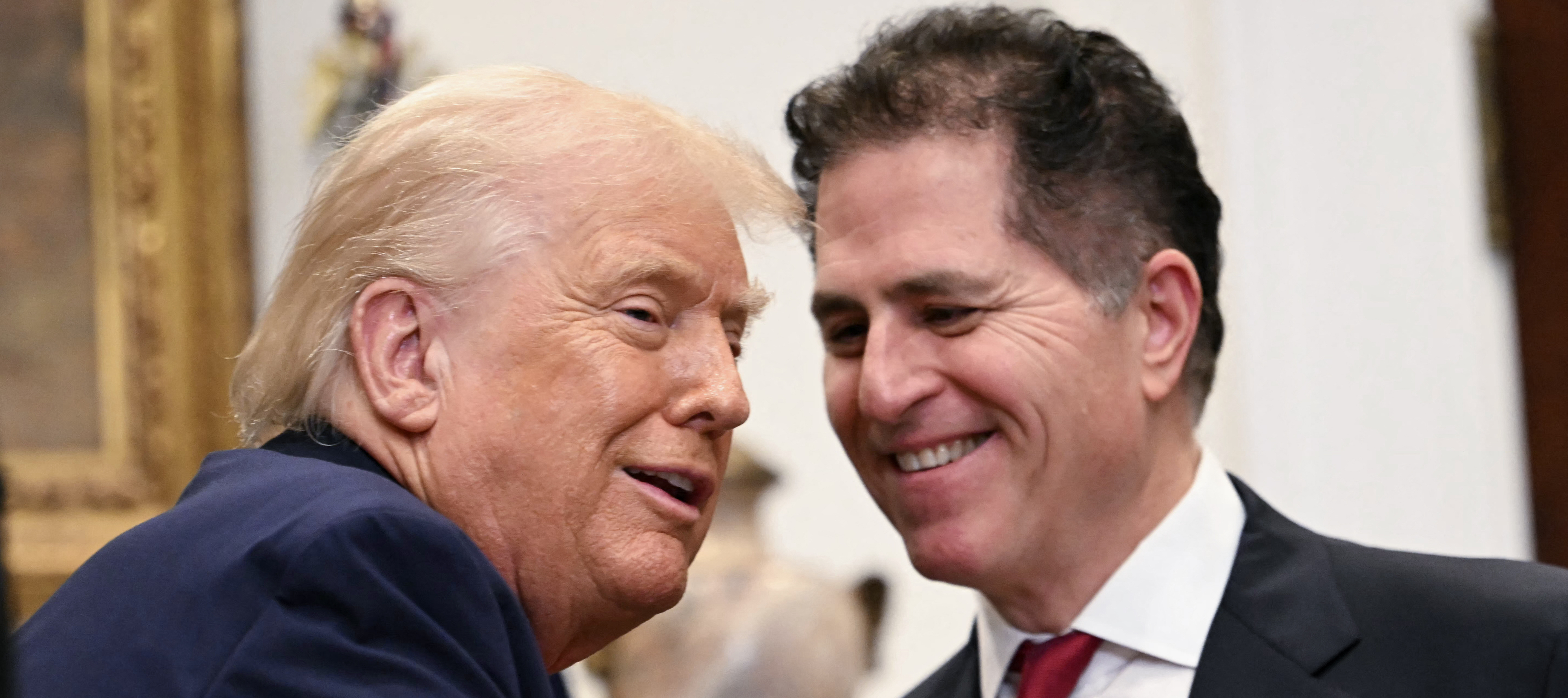 President Donald Trump and Dell CEO Michael Dell at the White House.