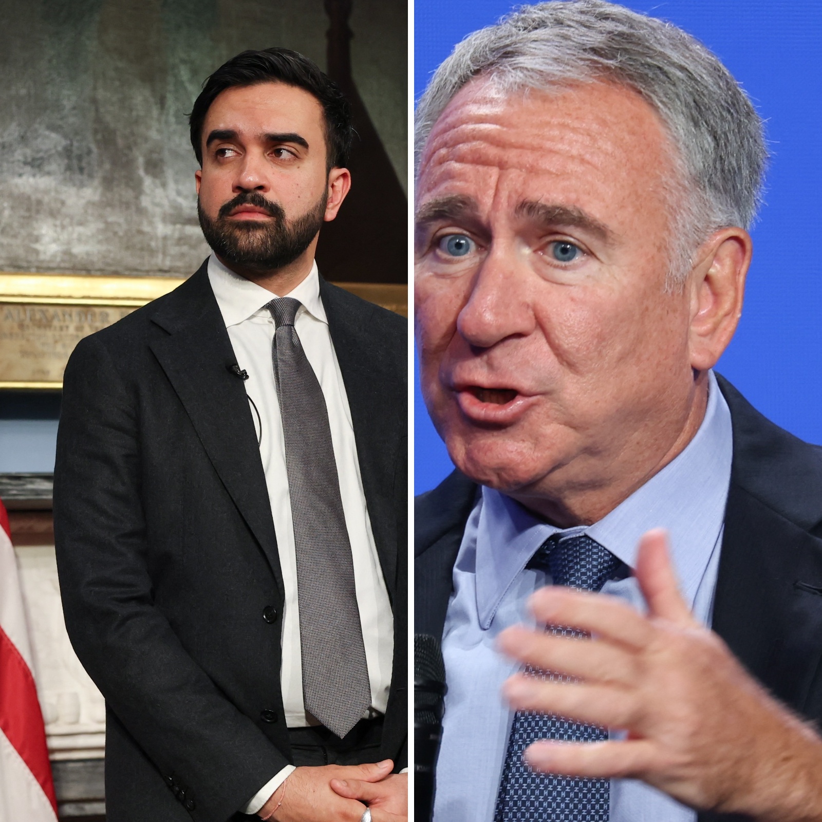R: Zohran Mamdani, L: Ken Griffin