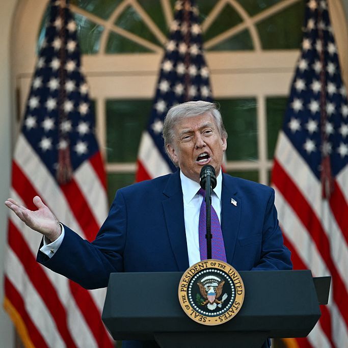 US President Donald Trump speaks during a "Rose Garden Club" dinner in honor of Police Week at the White House in Washington, DC.