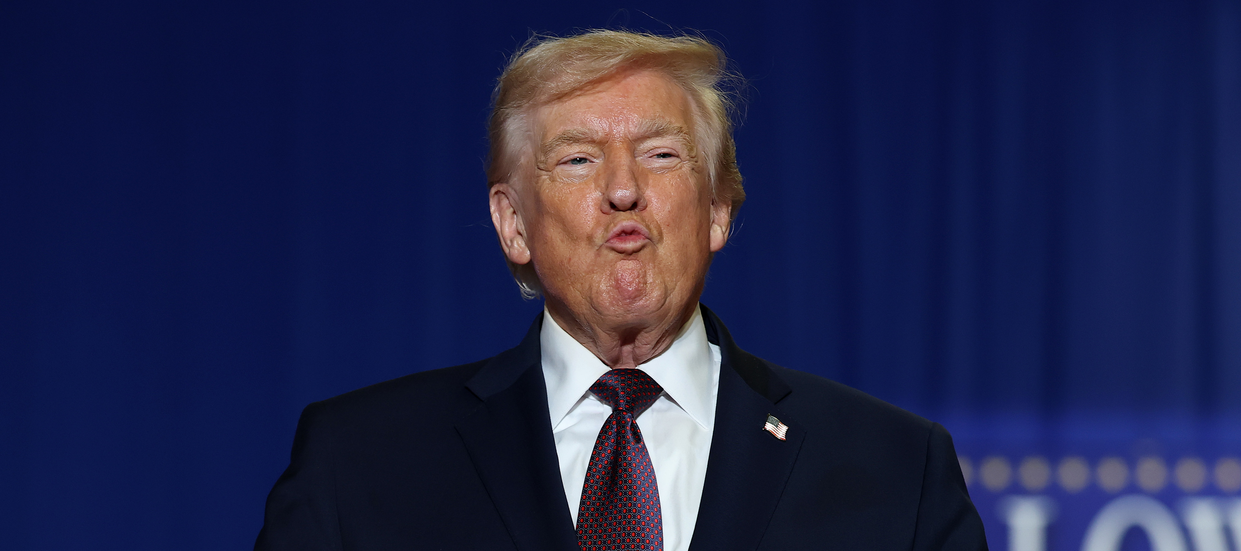 U.S. President Donald Trump takes the stage during a rally at the Rocky Mount Event Center on December 19, 2025 in Rocky Mount, North Carolina.