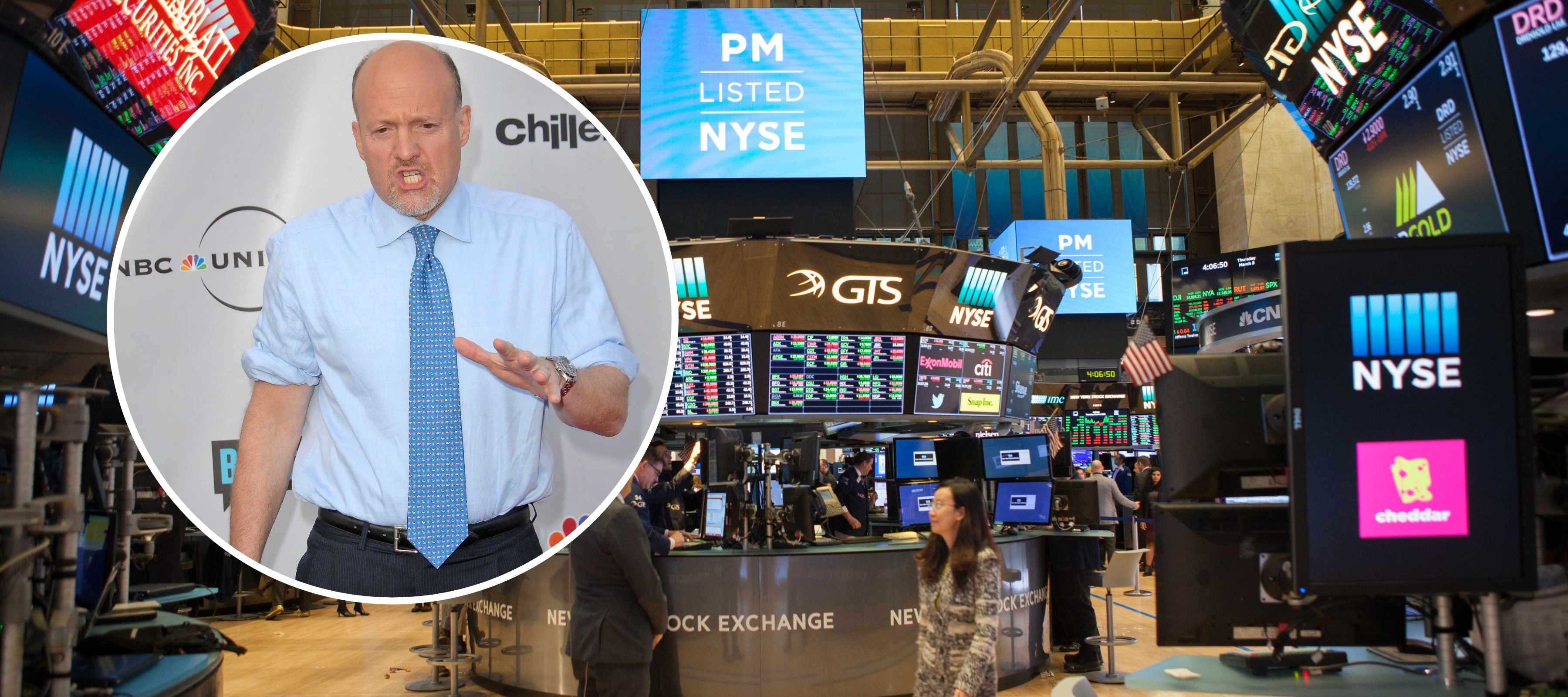 L: Jim Cramer, R: New York Stock Exchange