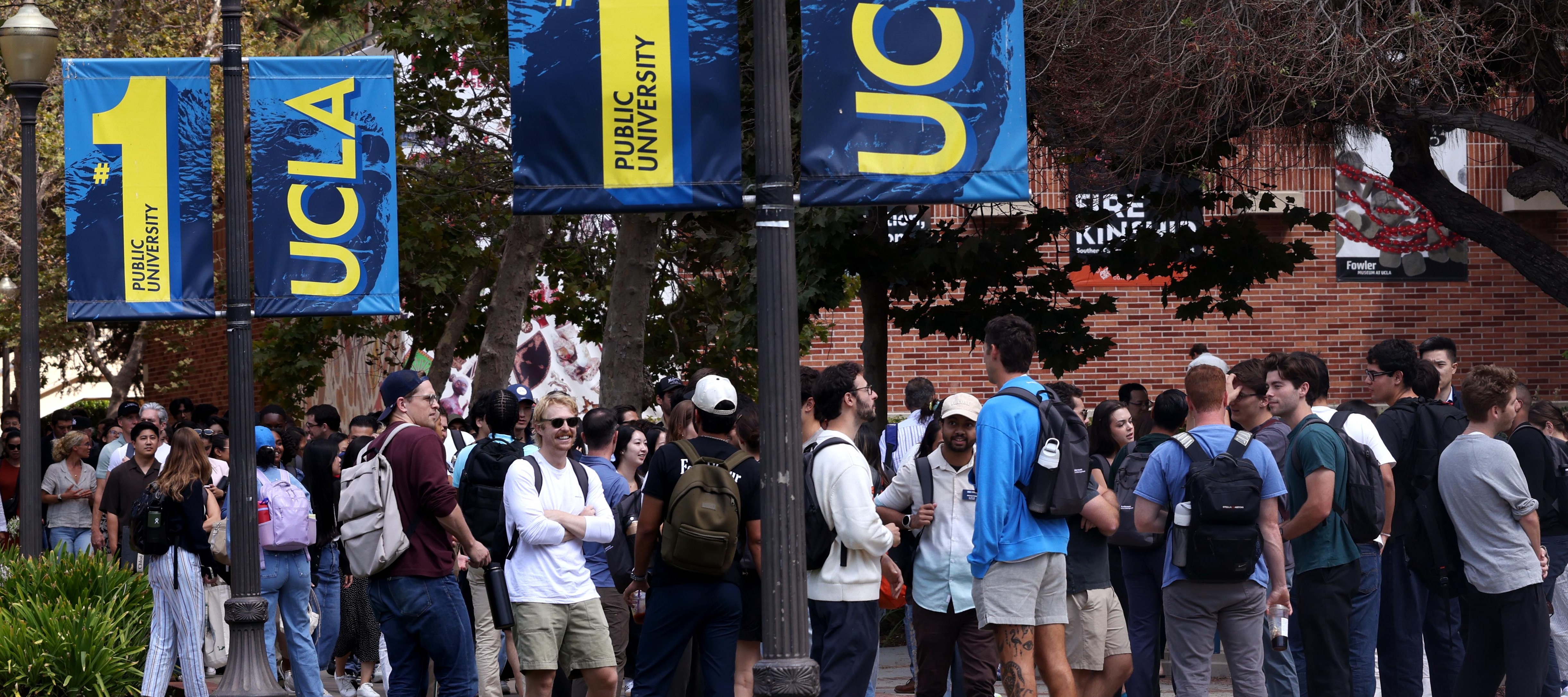 UCLA Anderson Full-Time MBA Advantage students gather on the UCLA campus in Westwood on September 10, 2025.