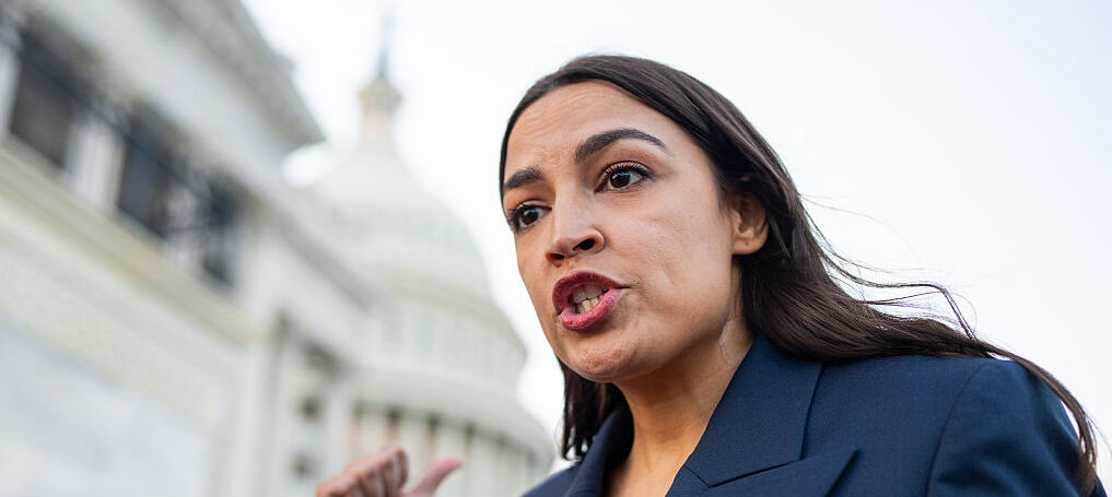 Rep. Alexandria Ocasio-Cortez, D-N.Y., speaks with reporters on the House steps after a vote on Tuesday, April 14, 2026.