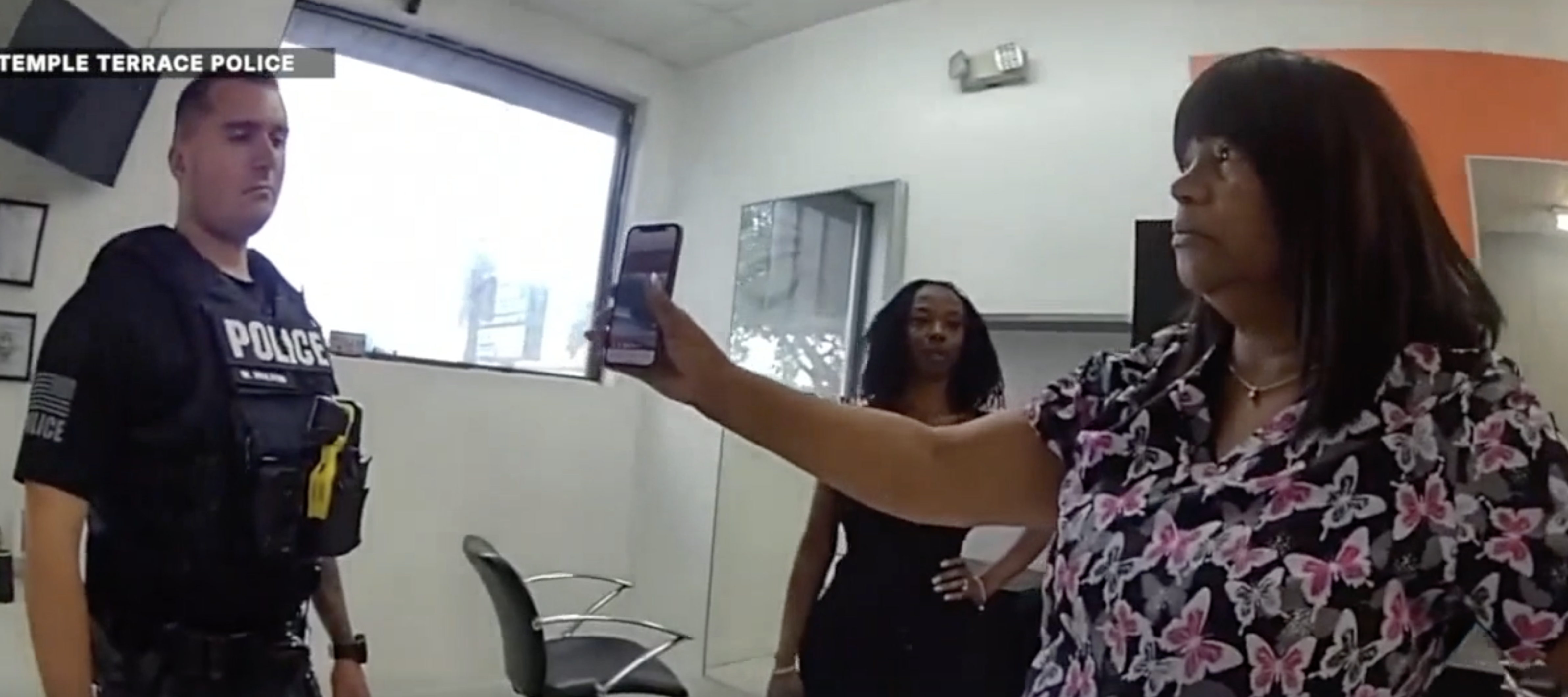 Kathy Monroe shares video of her altercation with salon owner Tyronese Bivens.