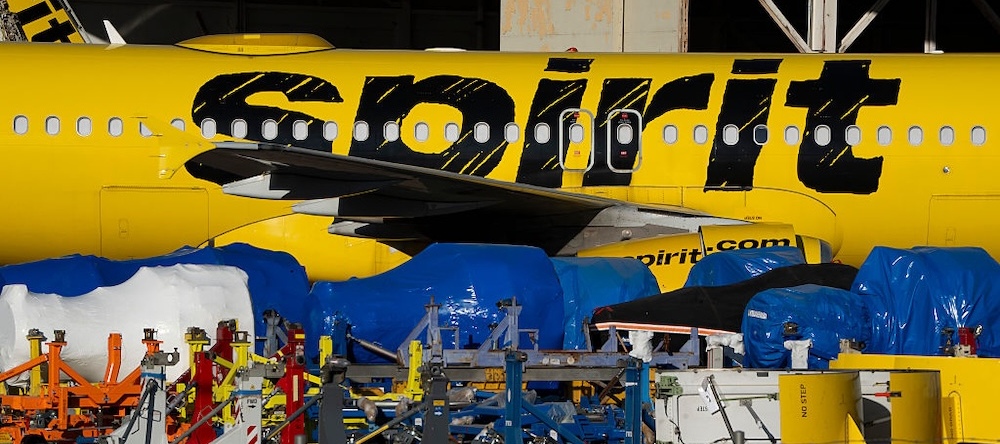 A photo of a Spirit Airlines plane