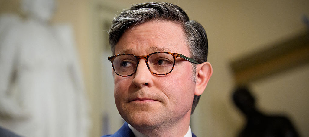 A photo of speaker Mike Johnson