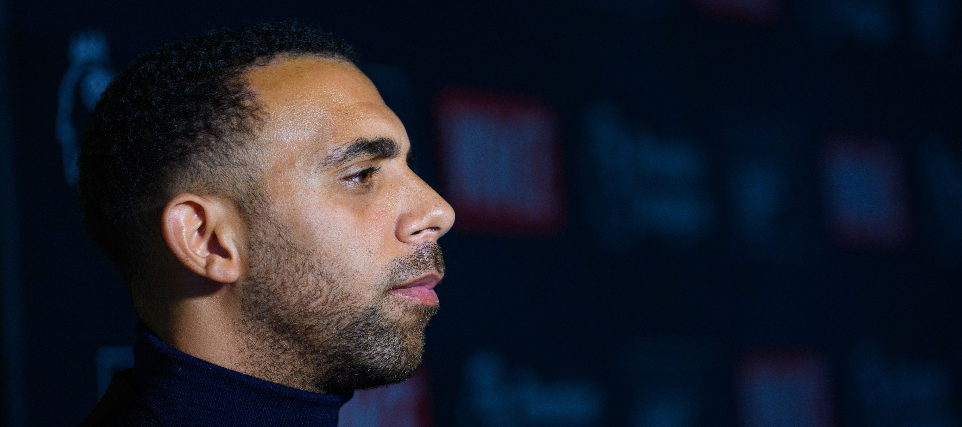 A side profile shot of Anton Ferdinand attending the the Football Black List awards.