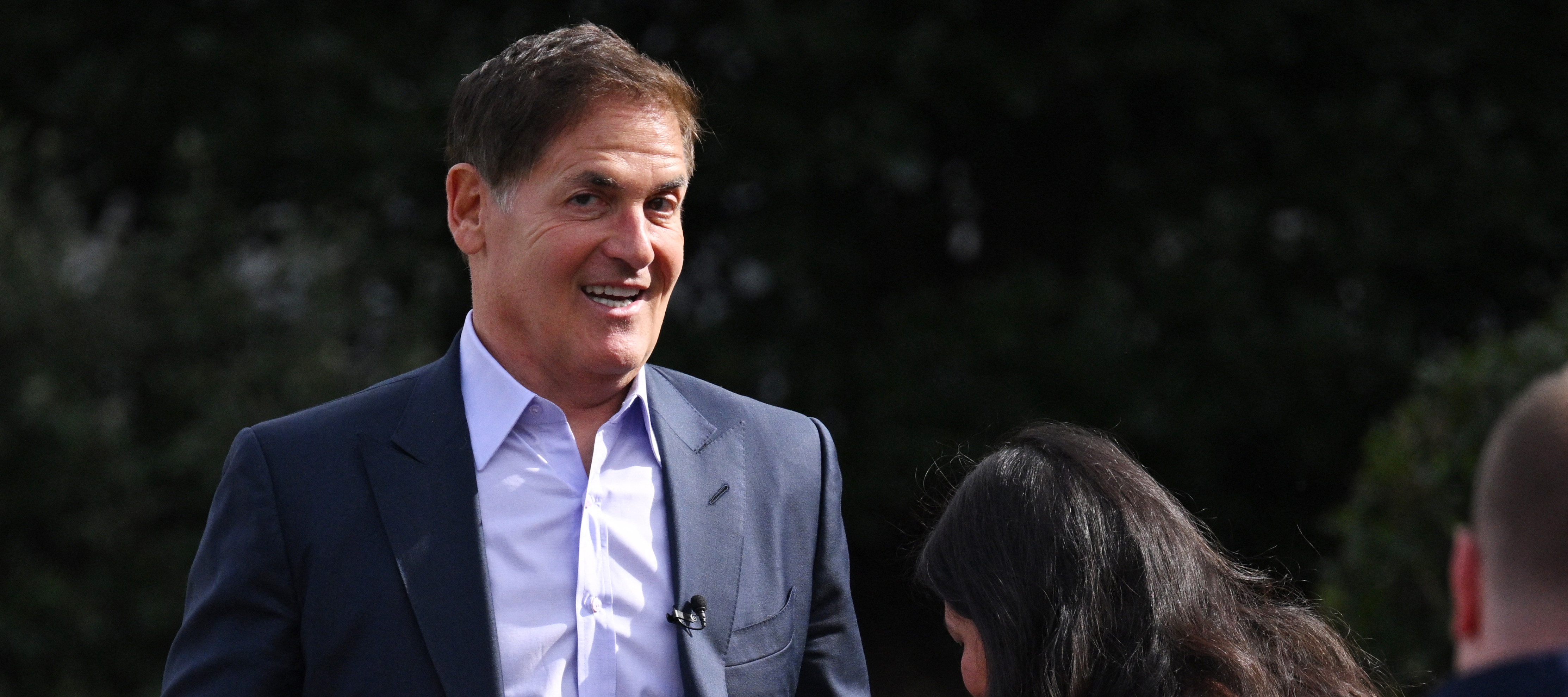 Mark Cuban is seen outside of the West Wing after attending a meeting about prescription drug costs at the White House
