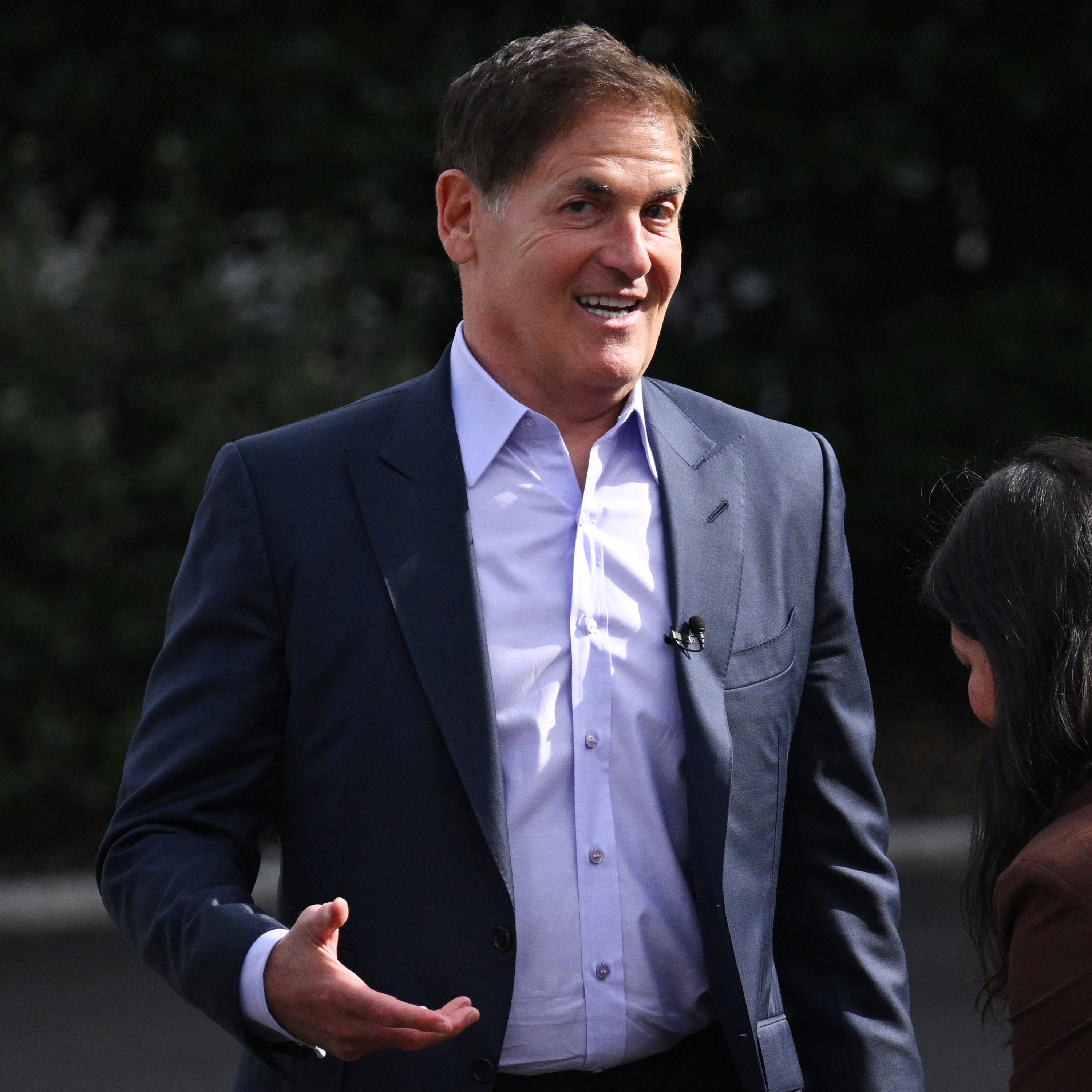 Mark Cuban is seen outside of the West Wing after attending a meeting about prescription drug costs at the White House