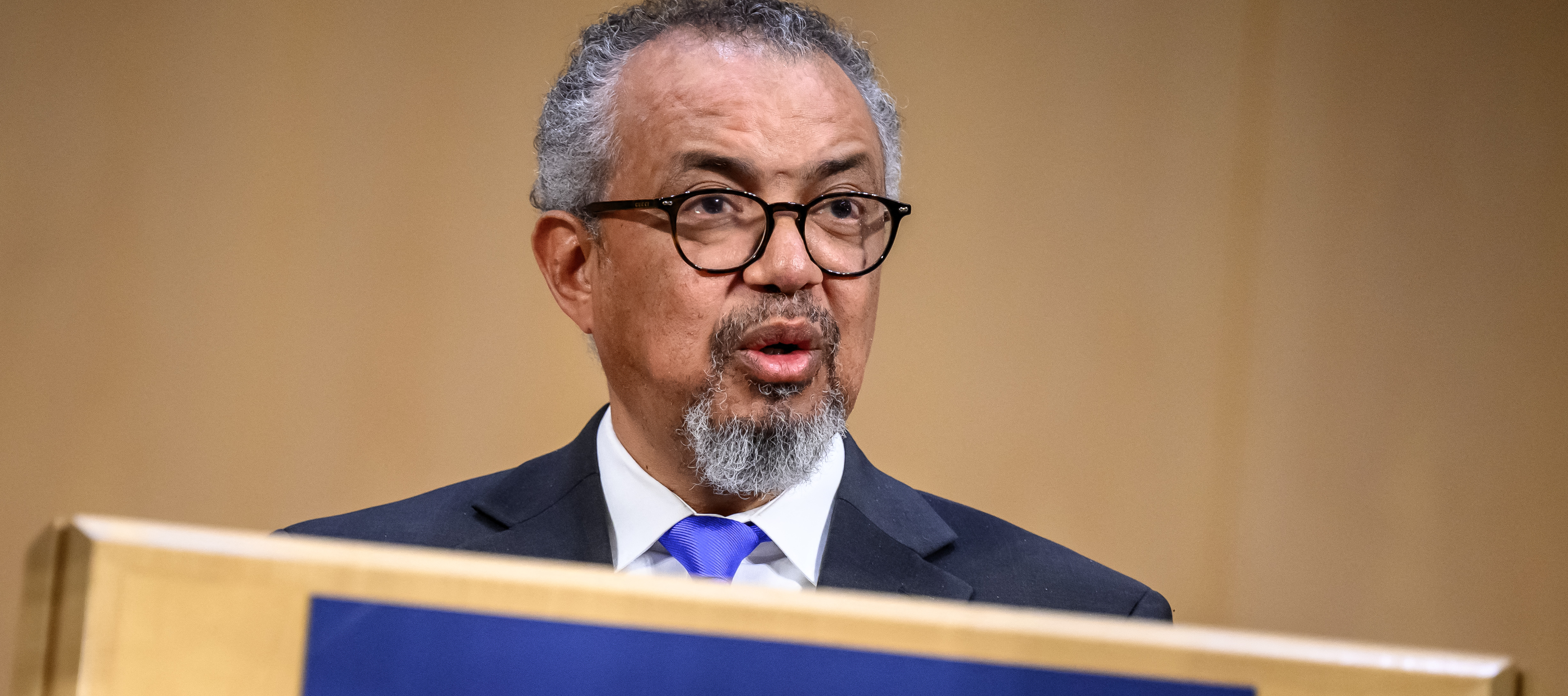 WHO director-general Tedros Adhanom Ghebreyesus delivered a speech in Geneva on May 19 that included comments about the Ebola outbreak DRC and Uganda.