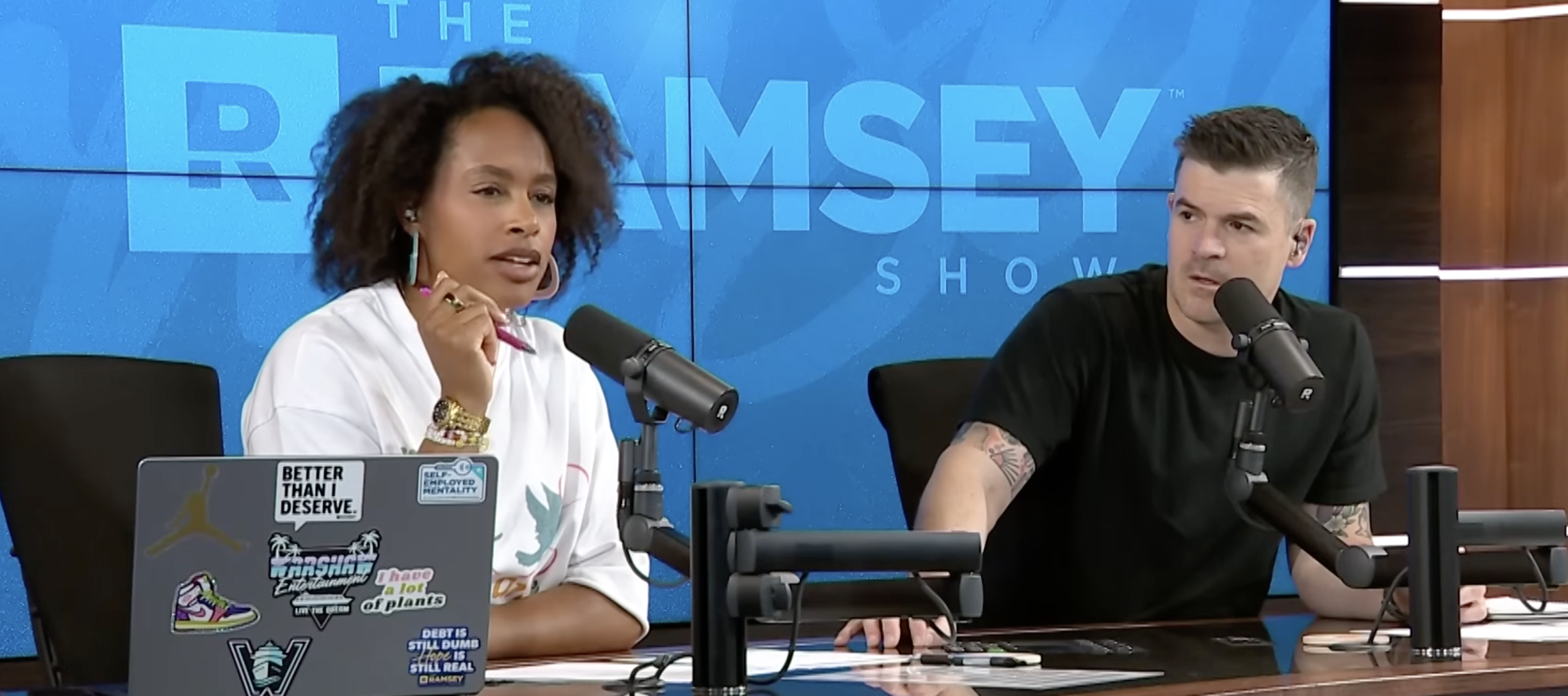 The Ramsey Show hosts Jade Warshaw and John Delony