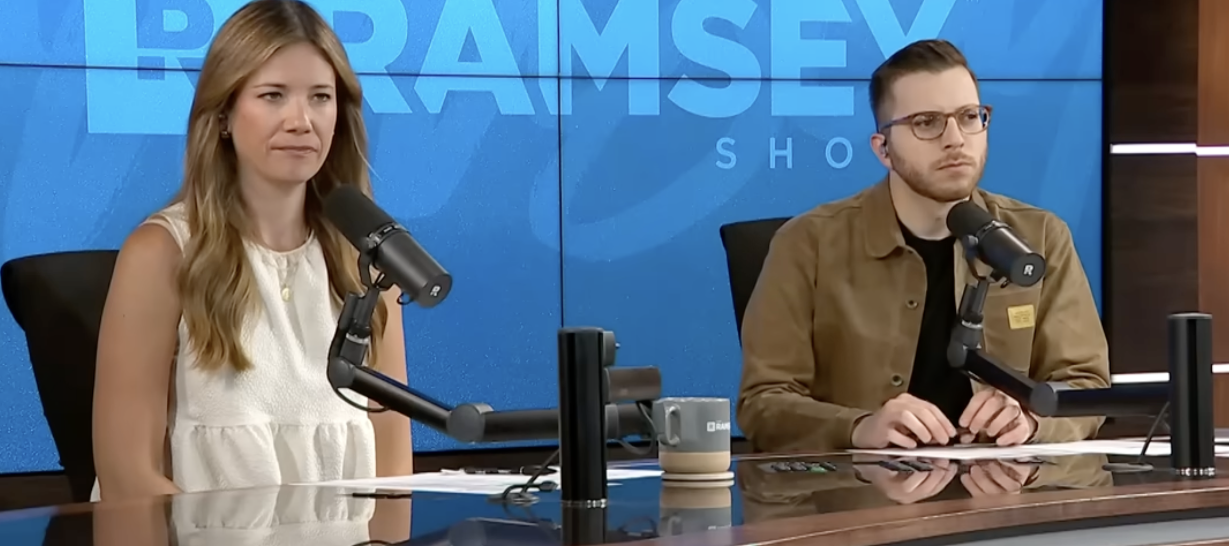 Rachel Cruze and George Camel take a call on the Ramsey Show