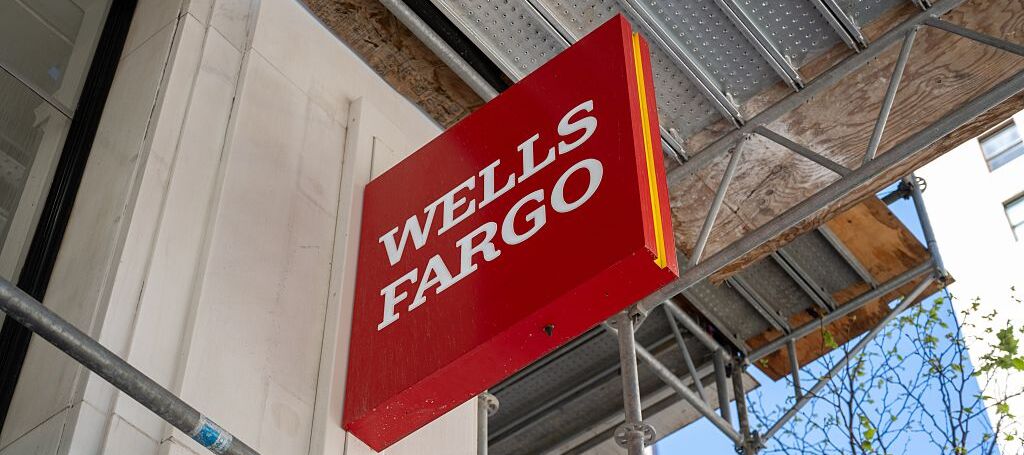 A photo of a Wells Fargo sign