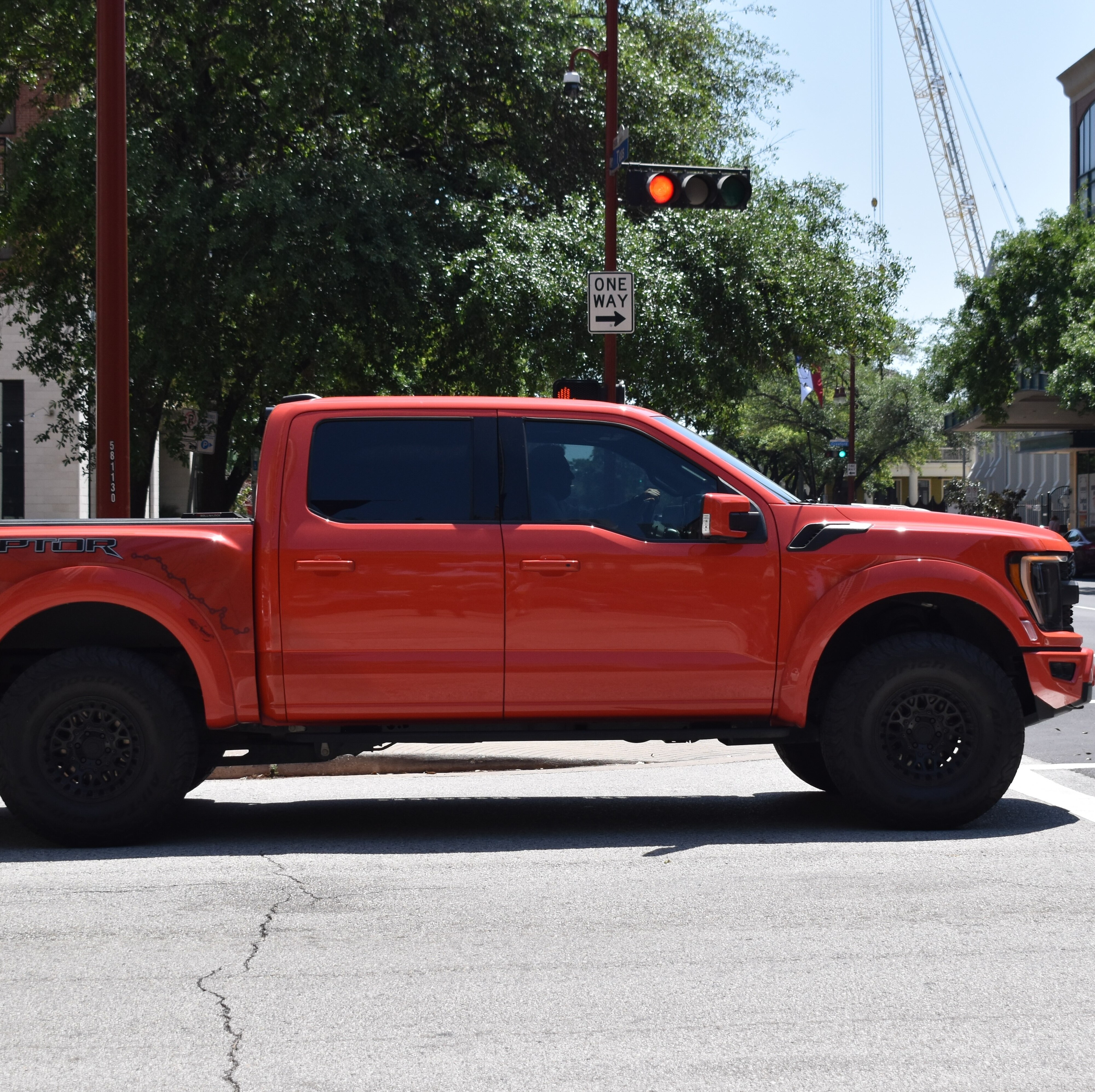 Ford F 150 Raptor entering an intersection
