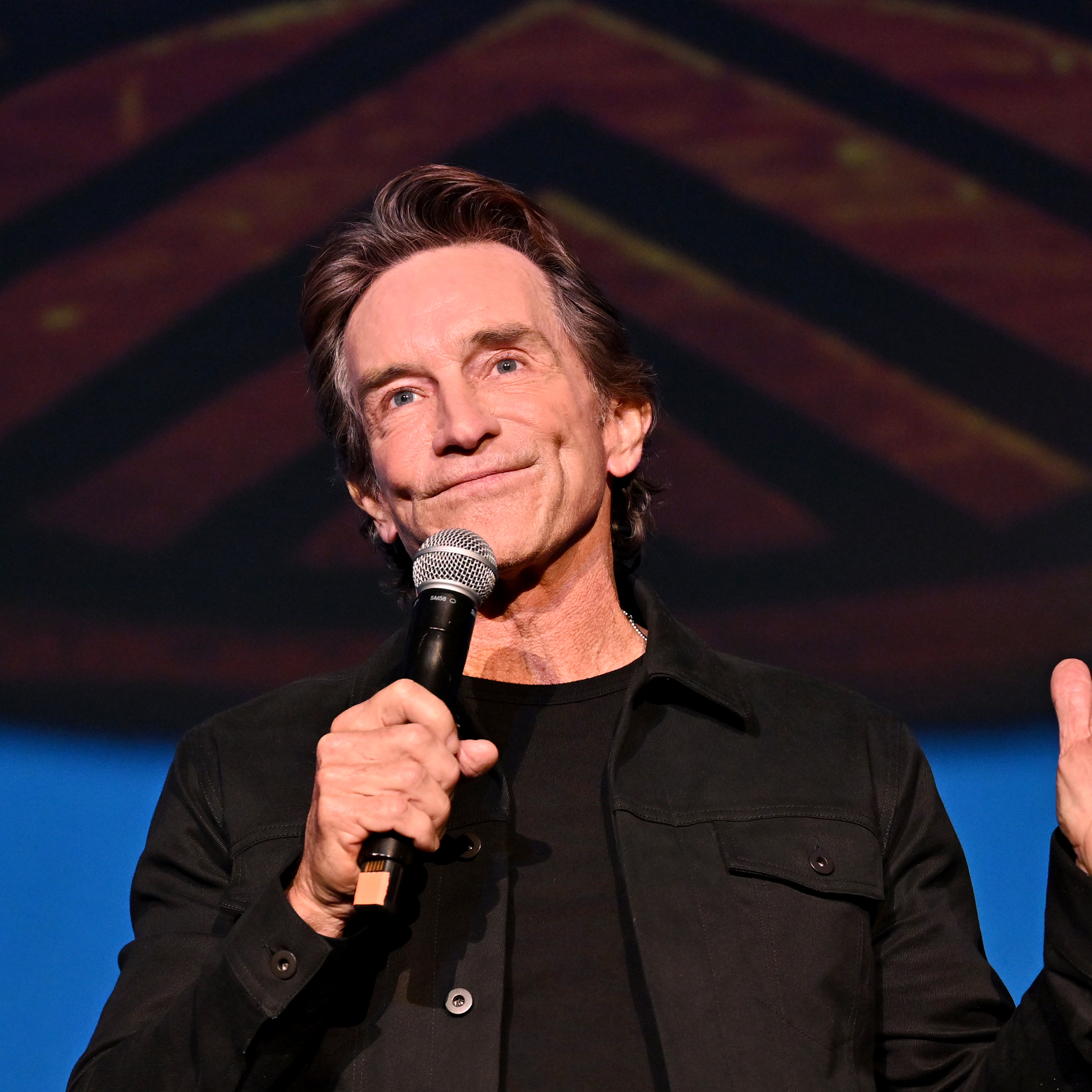 Jeff Probst speaks onstage during the Survivor 50 Premiere Screening in February 2026 — when people were already betting correctly on the winner..
