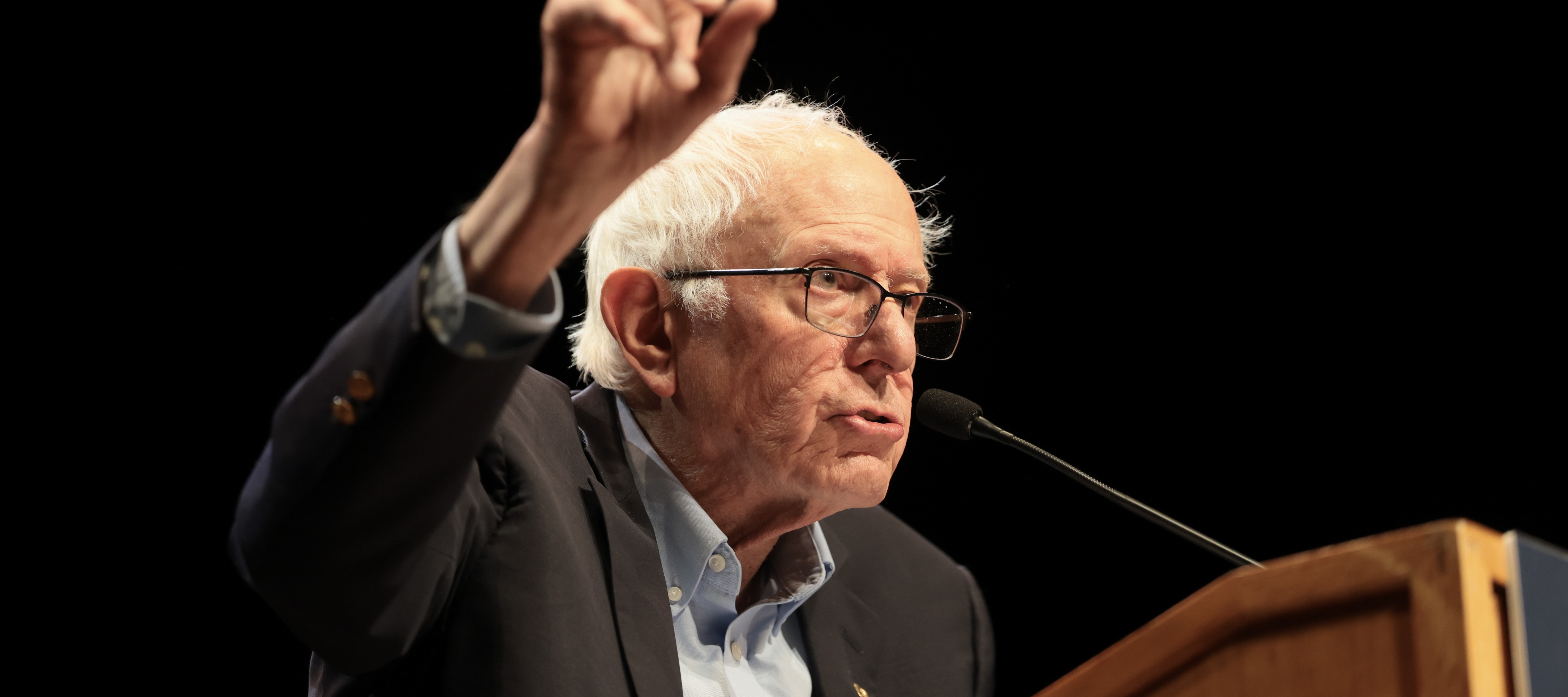 Sen. Bernie Sanders (I-VT) speaks during a “Fighting Oligarchy” tour stop at the Collins Center for the Arts on the University of Maine campus on May 24, 2026 in Orono, Maine.