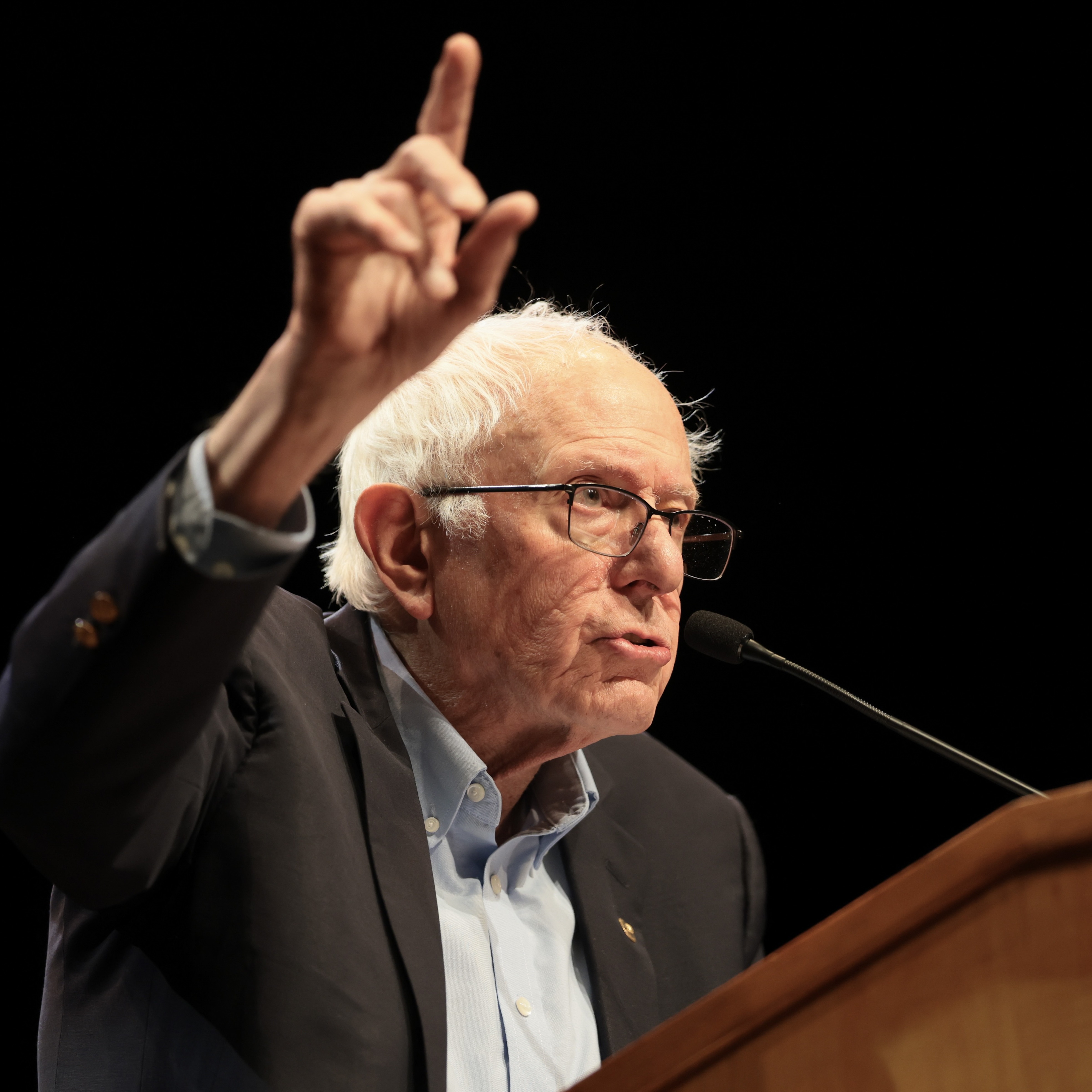 Sen. Bernie Sanders (I-VT) speaks during a “Fighting Oligarchy” tour stop at the Collins Center for the Arts on the University of Maine campus on May 24, 2026 in Orono, Maine.