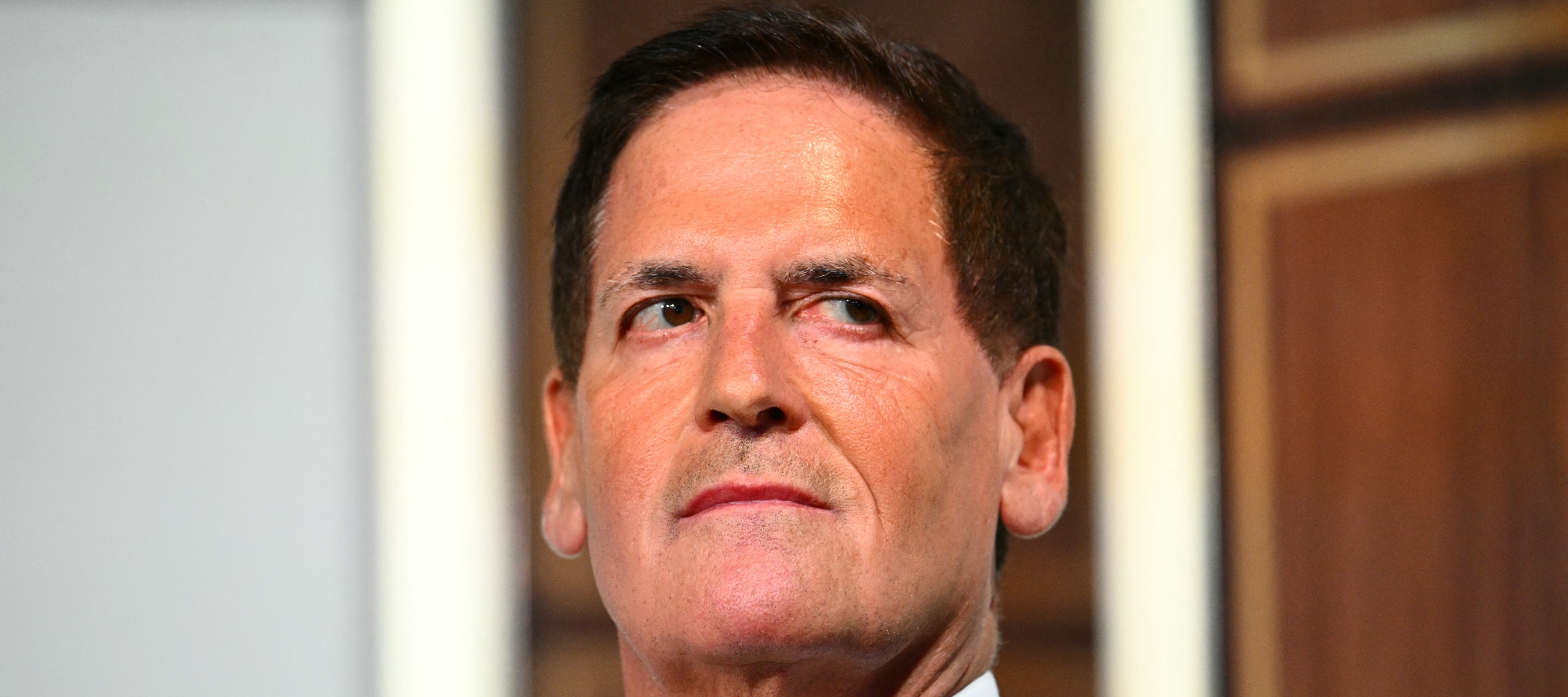 Mark Cuban looking dapper but serious in the White House