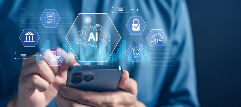 A businessman using AI