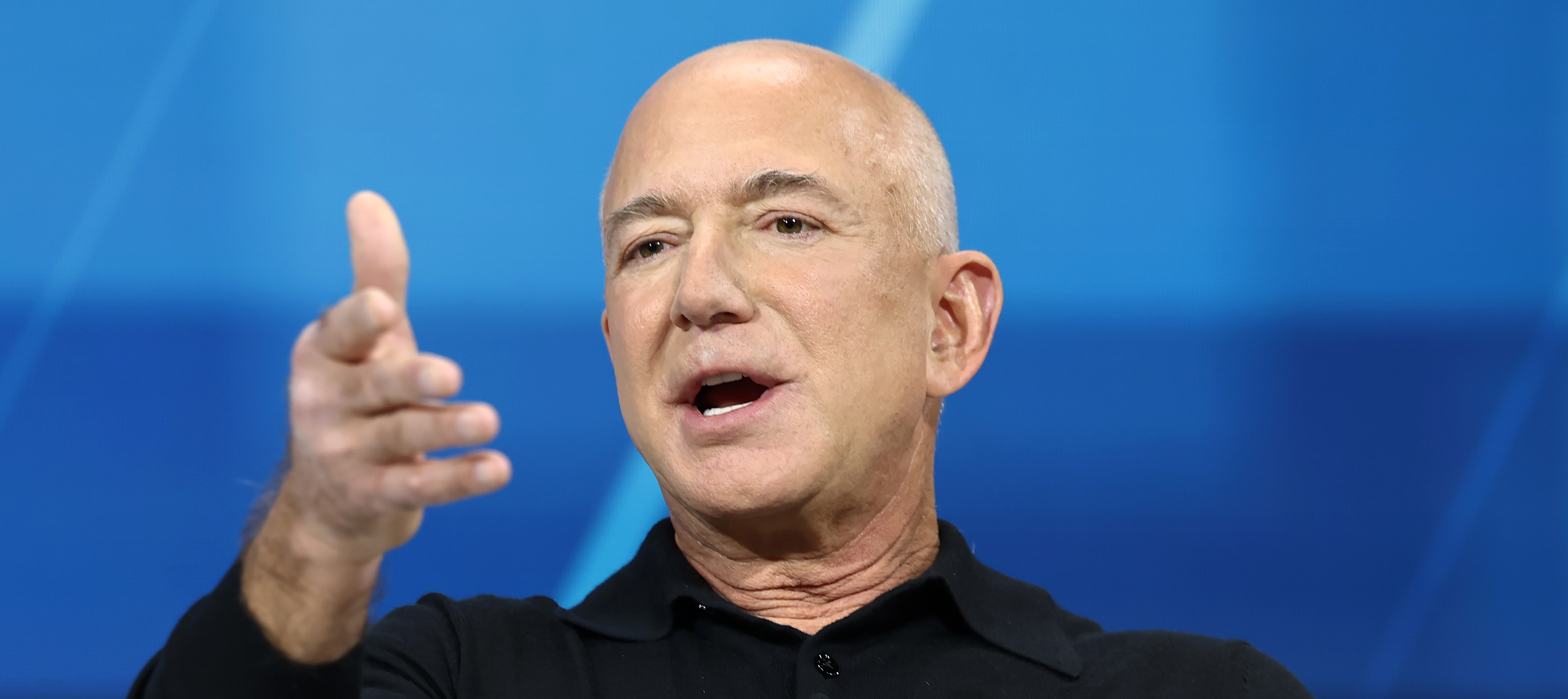 Jeff Bezos speaks during the New York Times annual DealBook summit at Jazz at Lincoln Center in 2024.