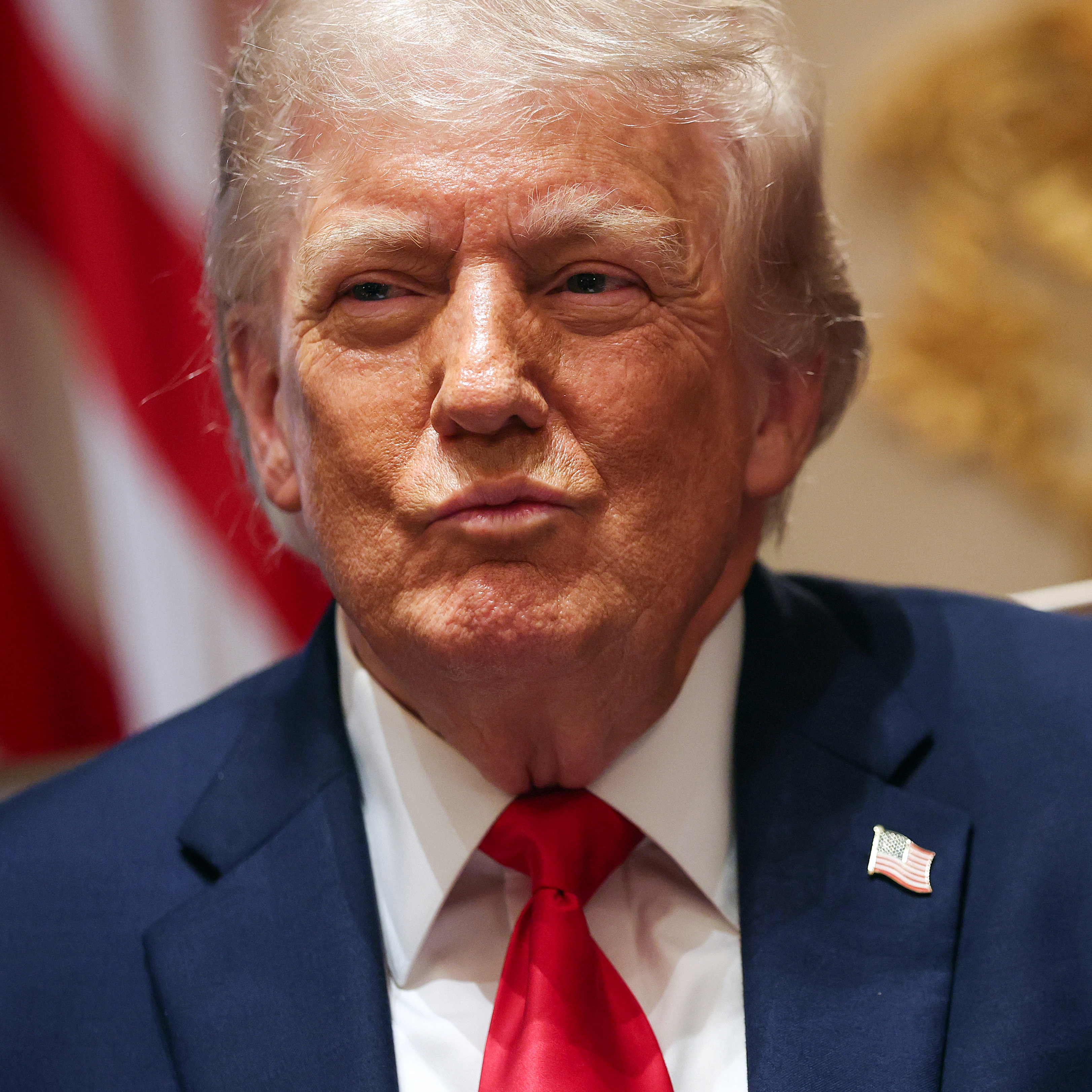 U.S. President Donald Trump looks on during a Cabinet meeting in the Cabinet Room of the White House on May 27, 2026.