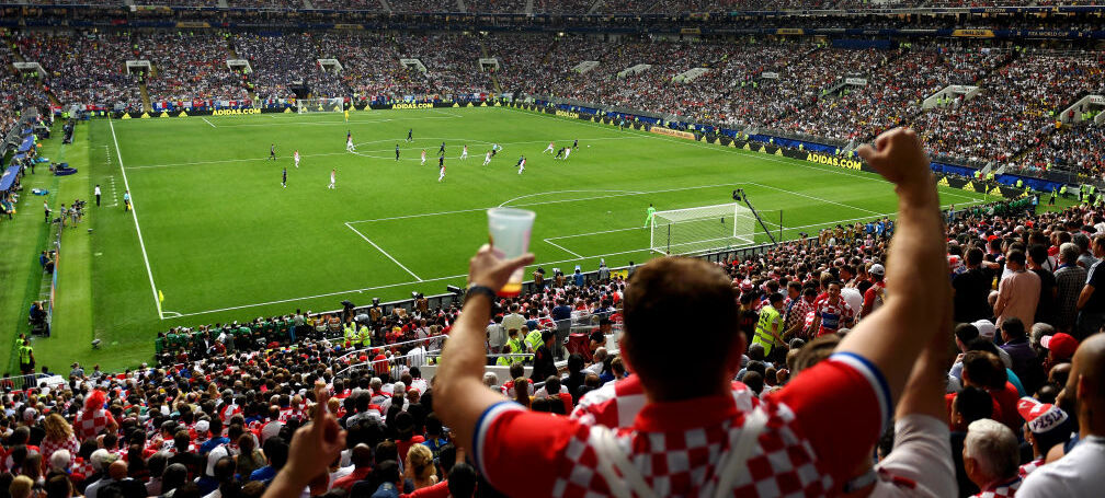 Photo of a crowd at a FIFA game