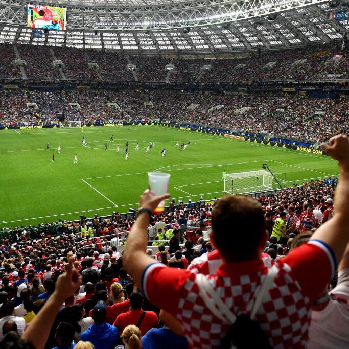Photo of a crowd at a FIFA game