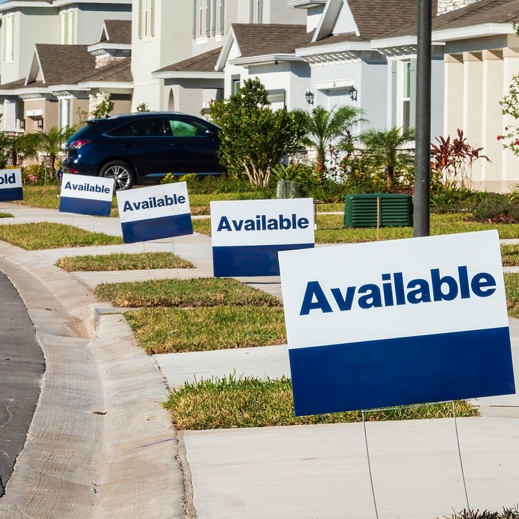 Picture of a row of homes for sale