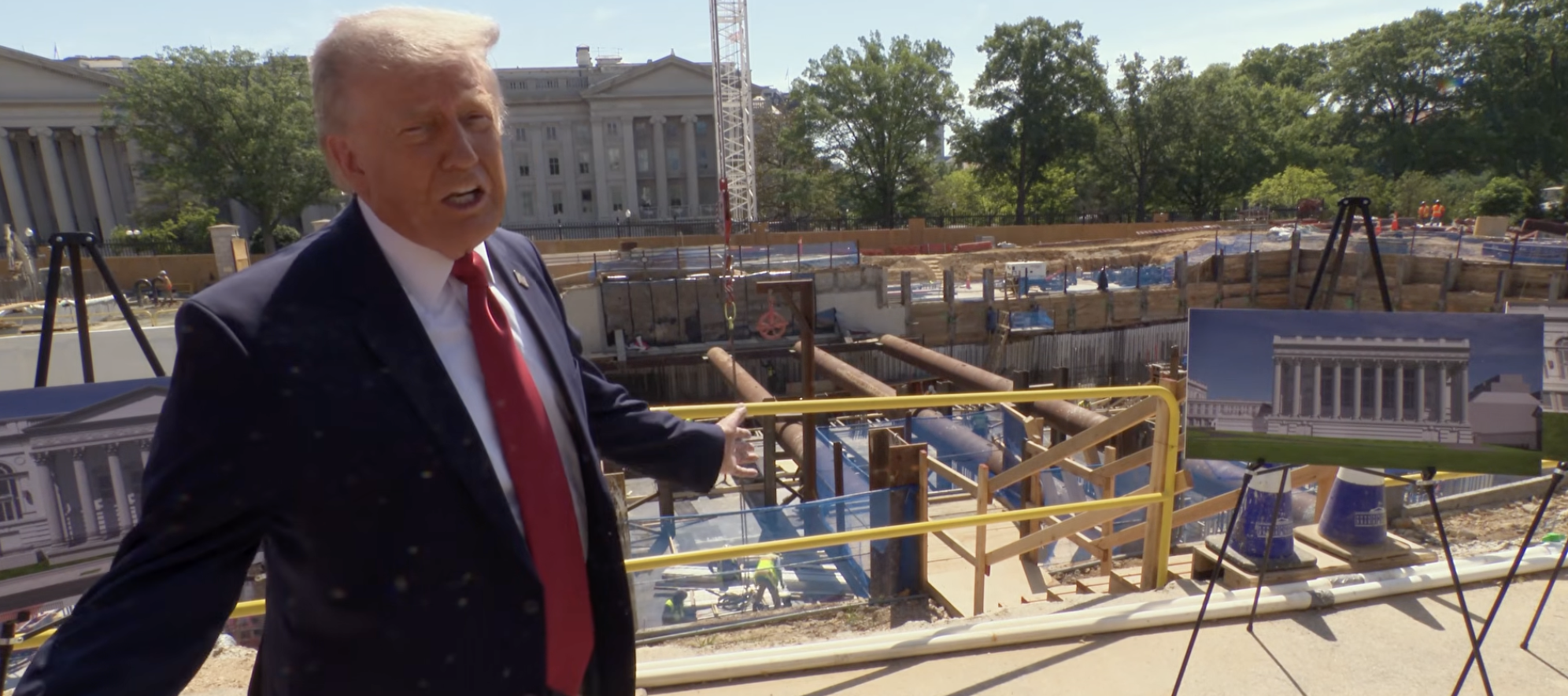 Donald Trump outside ballroom