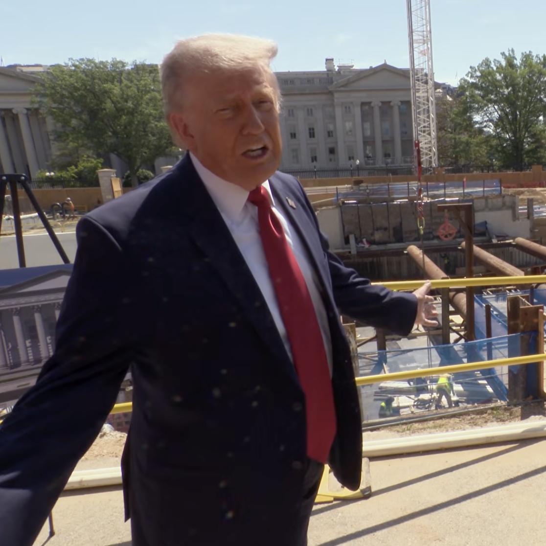 Donald Trump outside ballroom