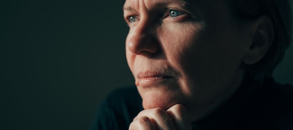 Portrait of contemplative female philosopher