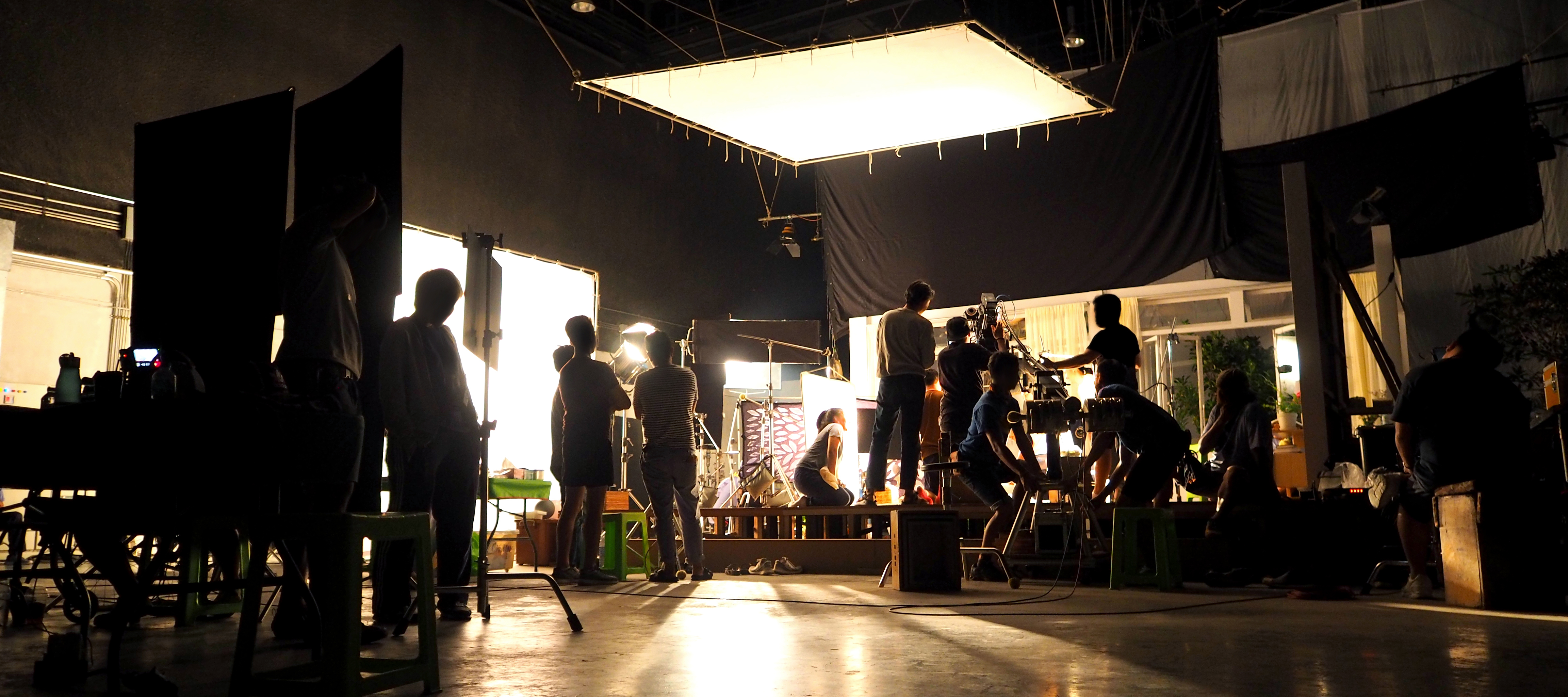 A photo of a film crew