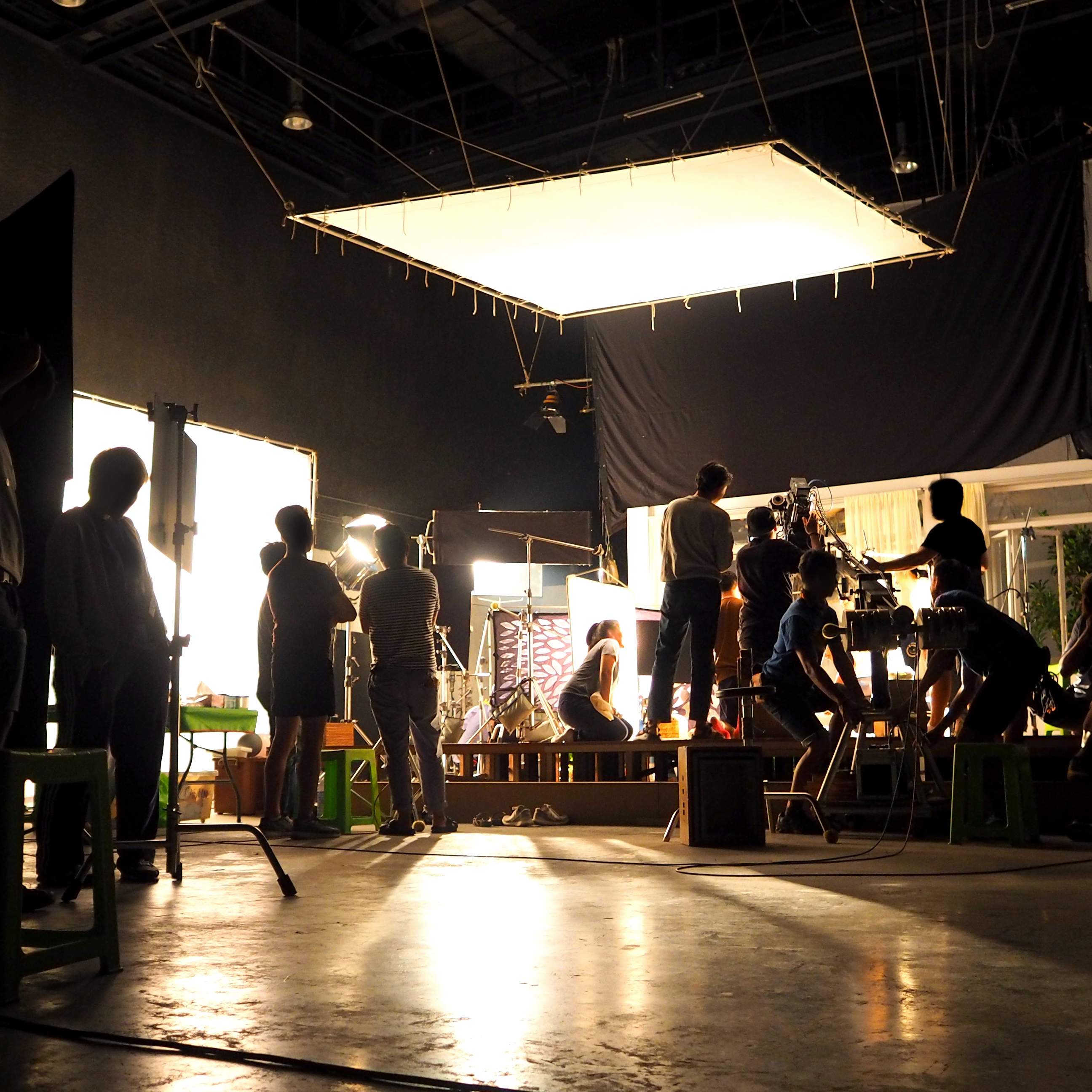 A photo of a film crew
