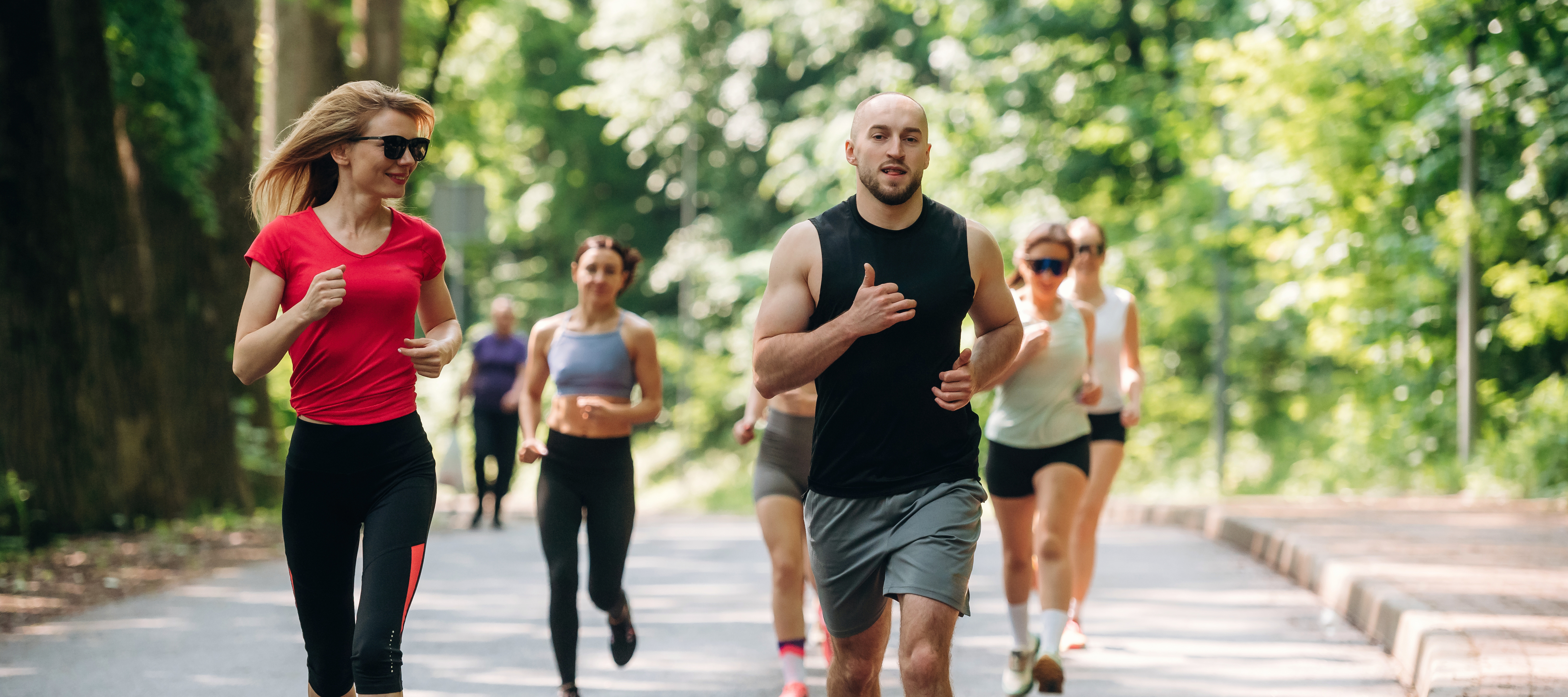 A group of runners