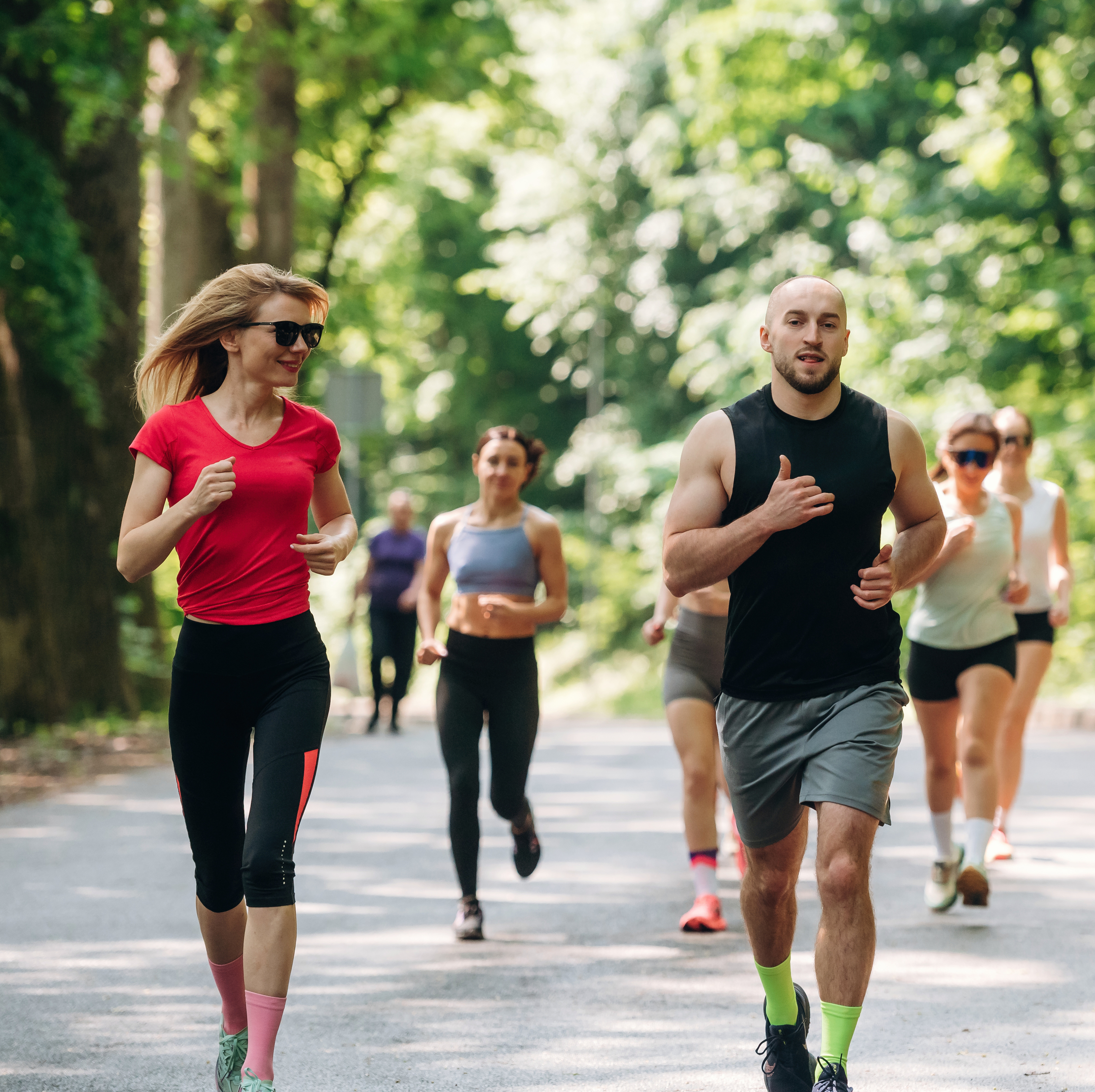 A group of runners