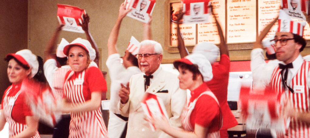 Photo of Colonel Sanders and KFC workers