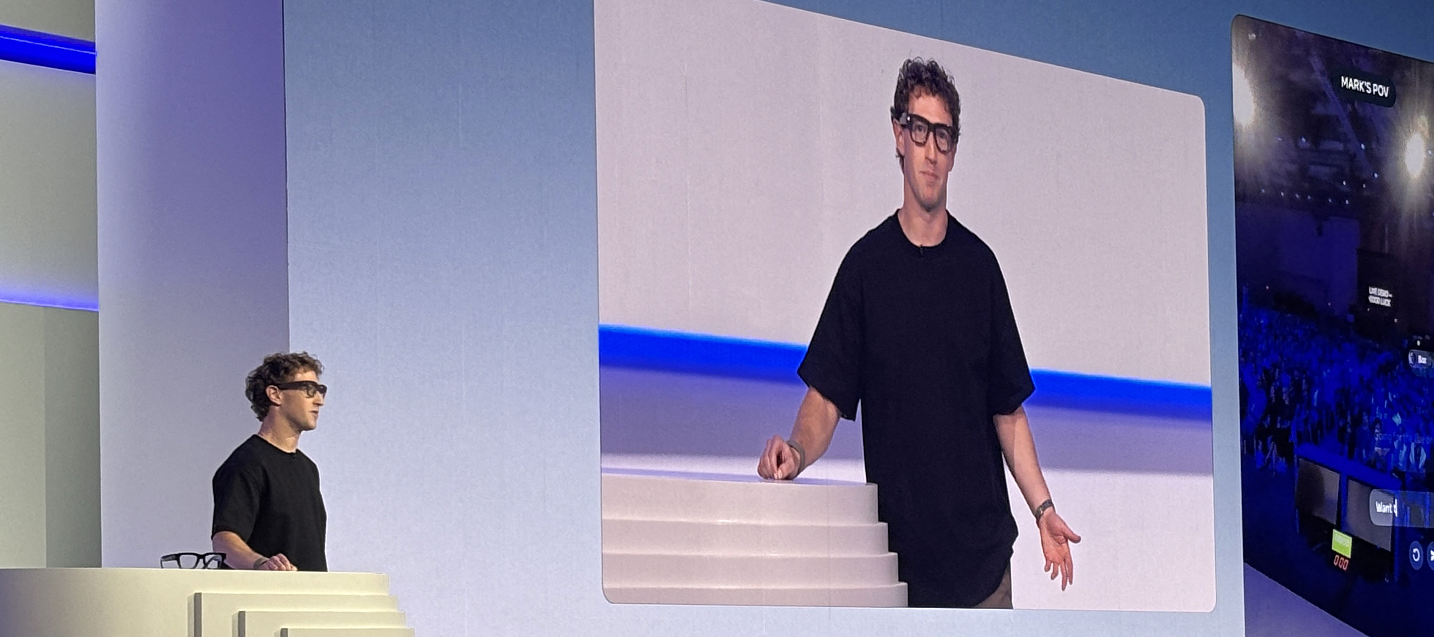 Meta CEO Mark Zuckerberg speaks as he presents the new Meta Ray-Ban Display at the 2025 Meta Connect conference.