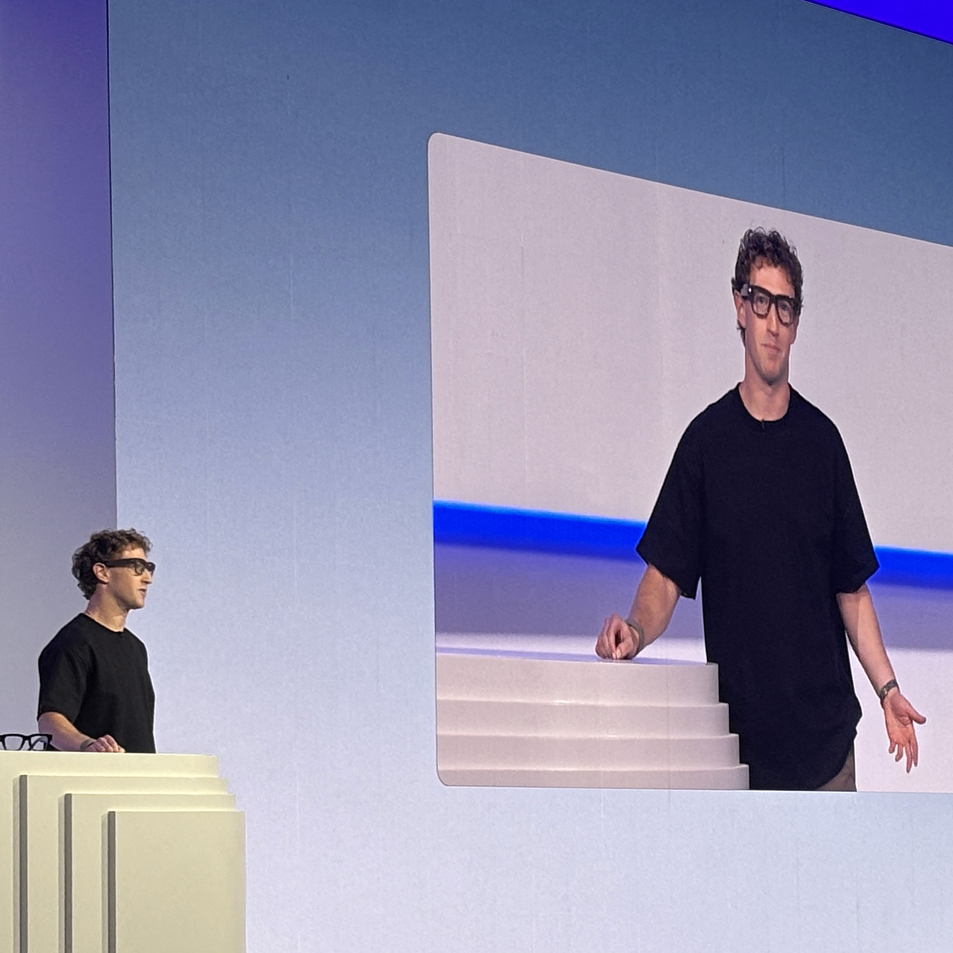 Meta CEO Mark Zuckerberg speaks as he presents the new Meta Ray-Ban Display at the 2025 Meta Connect conference.